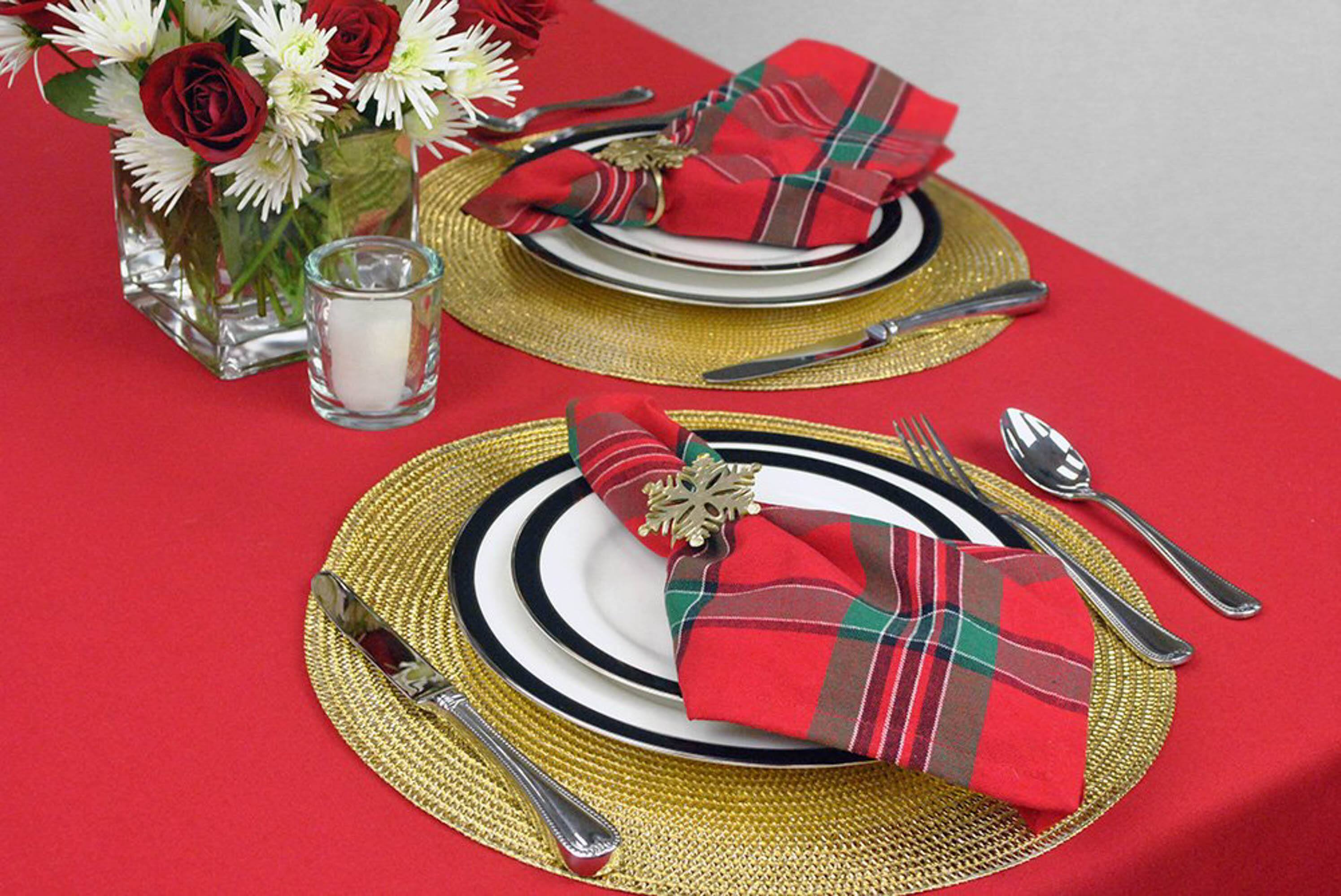 DII&#xAE; Red Polyester Tablecloth 52x70