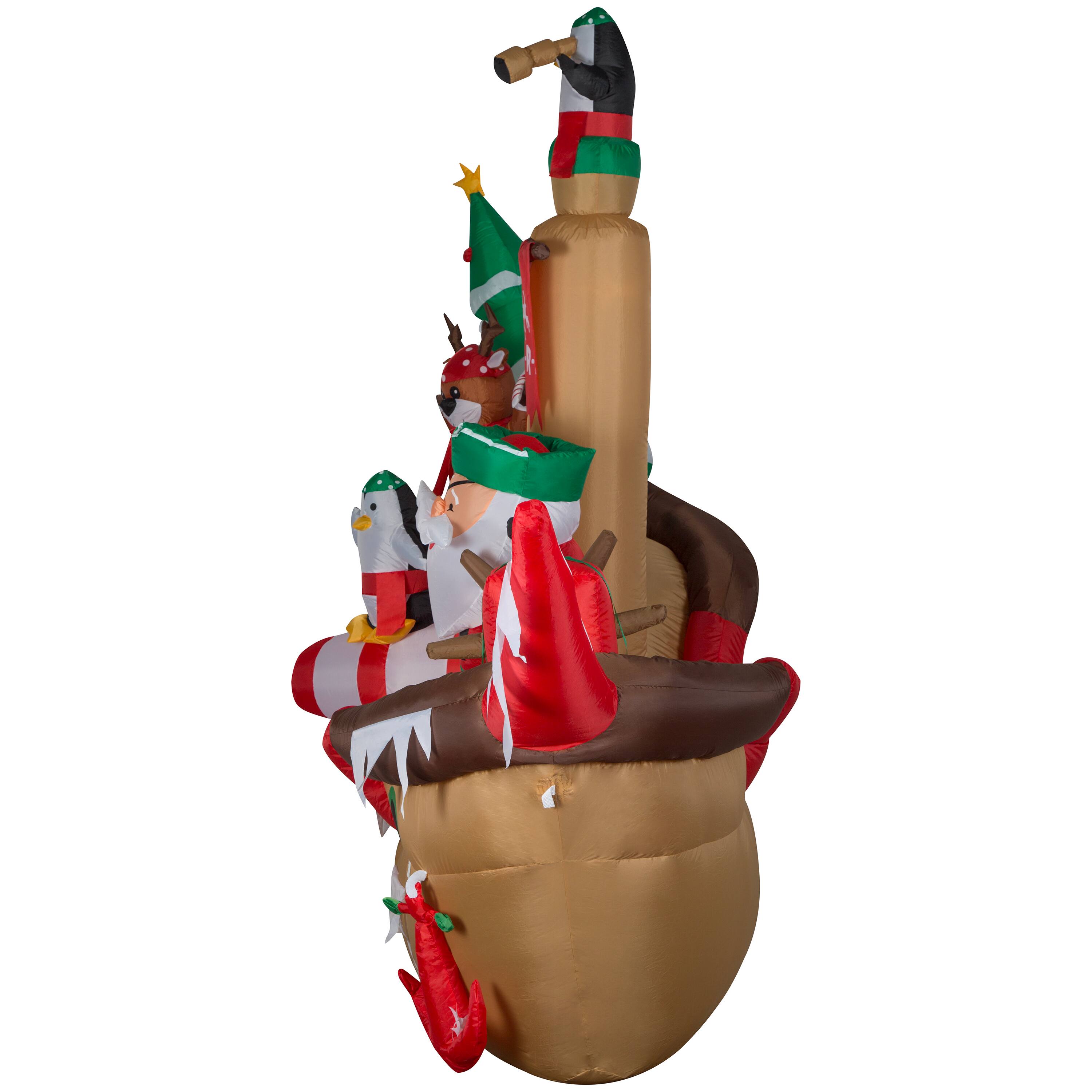 10ft. Airblown&#xAE; Inflatable Giant Christmas Pirate Ship
