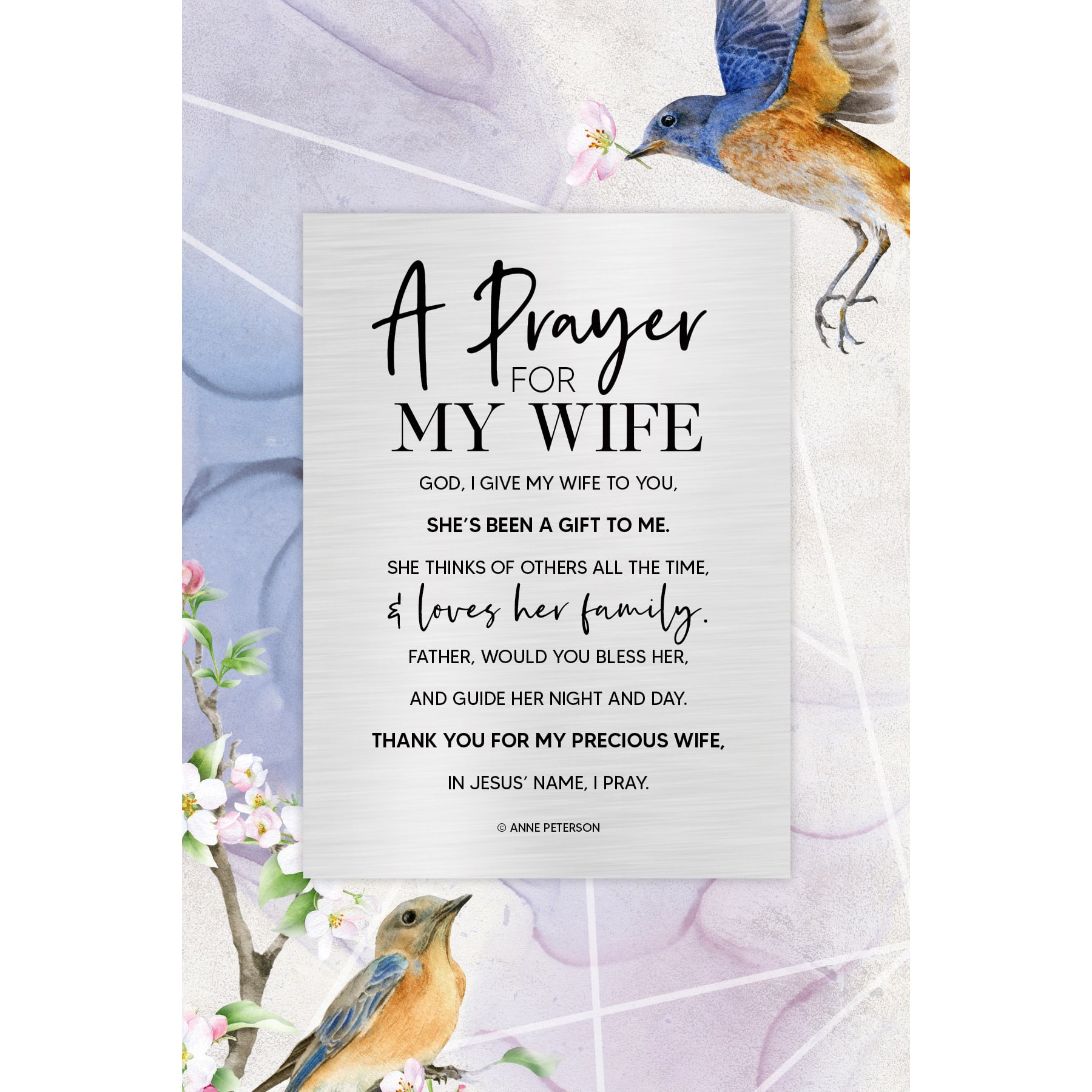 9" Prayer For My Wife Plaque