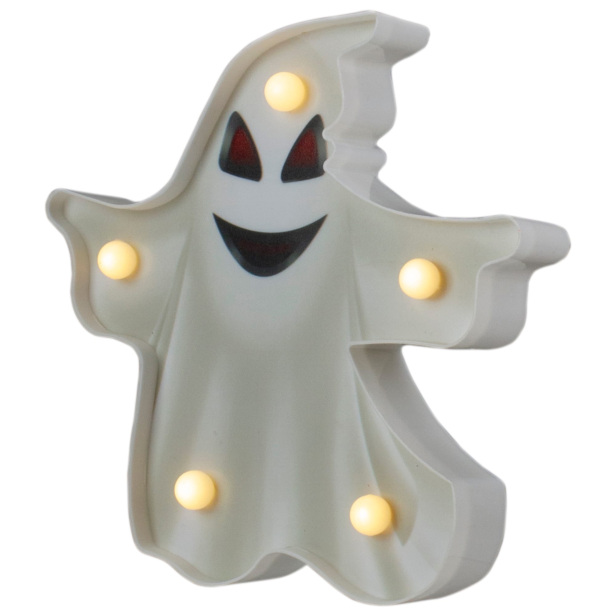 7&#x22; Lighted White Ghost Halloween Marquee Decoration