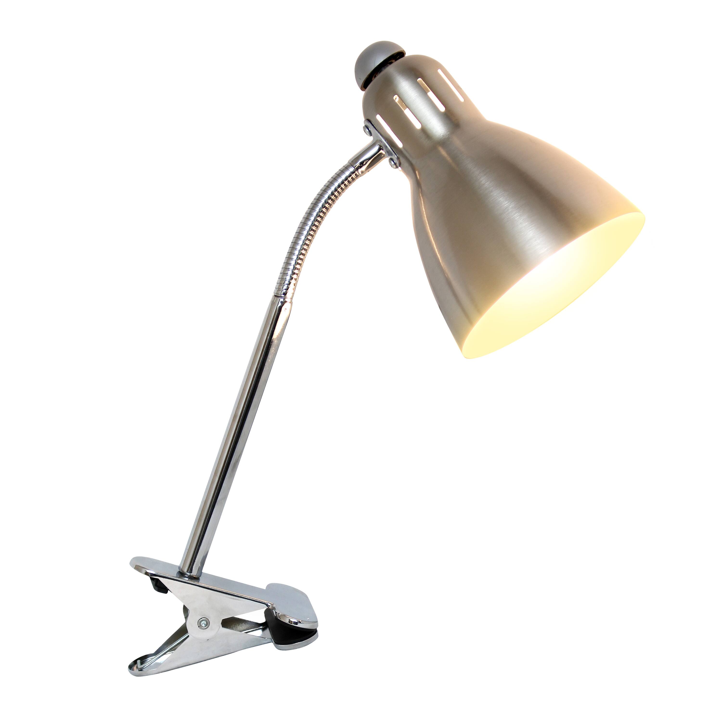 Simple Designs™ 15.5" Brush Nickel Adjustable Clip Light Desk Lamp