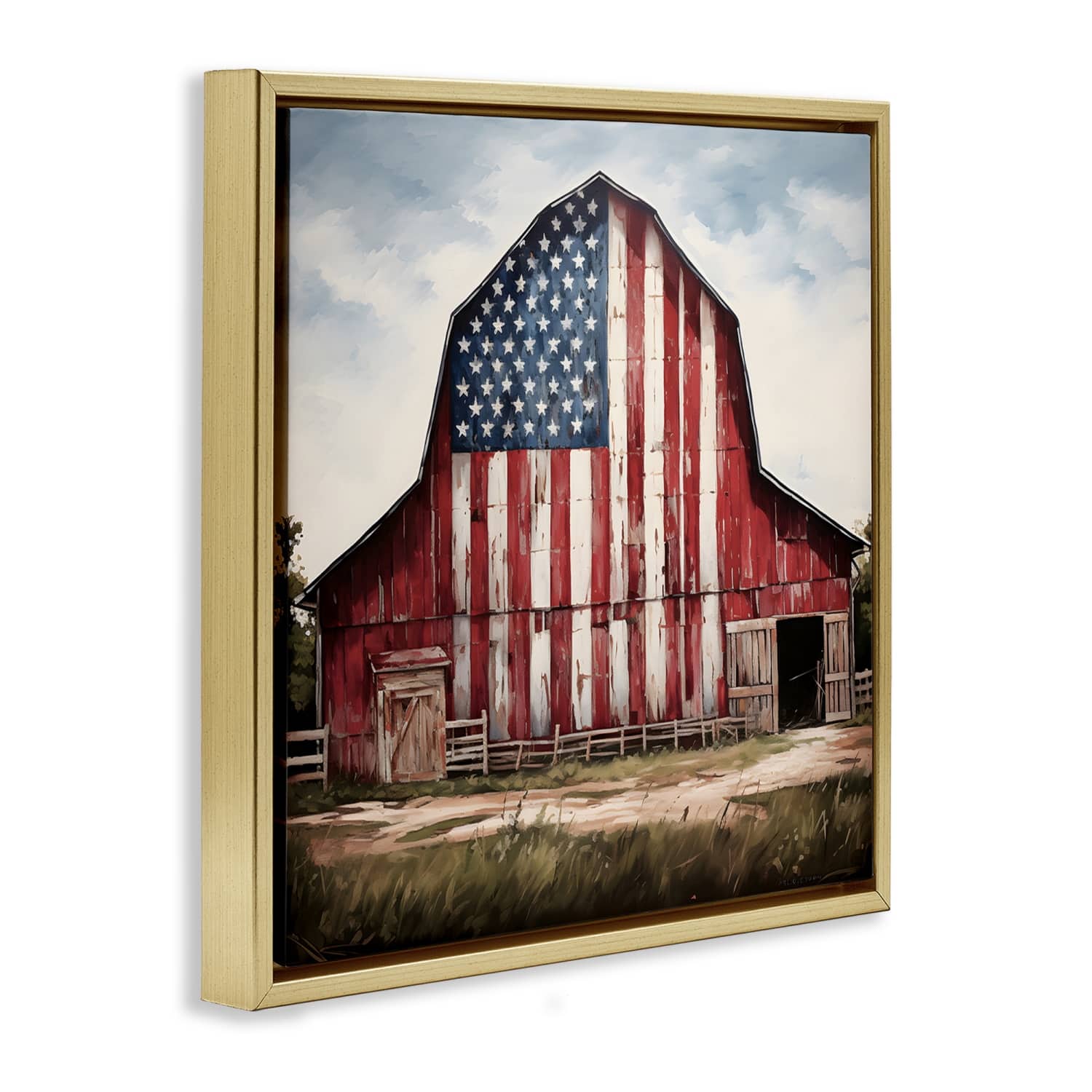 Stupell Industries Americana Barn View Floater Framed Art
