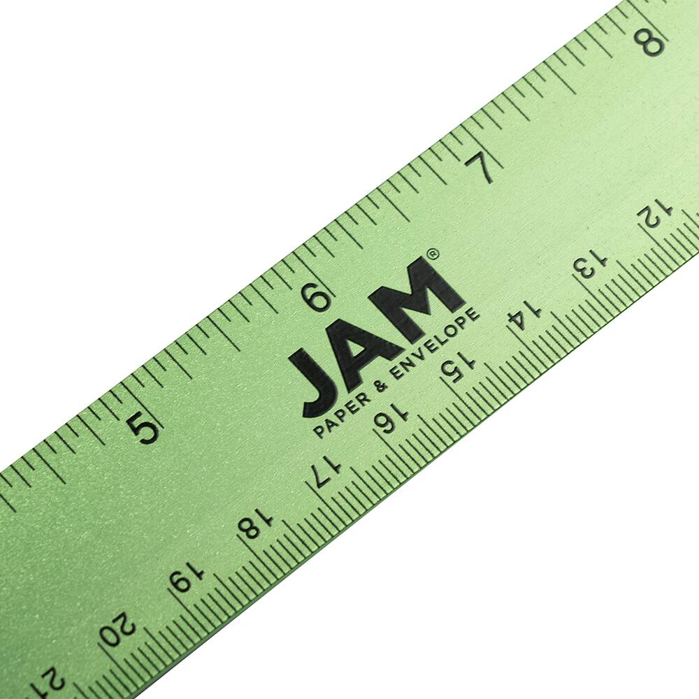 JAM Paper Metallic Stainless Steel Rulers, 12ct.