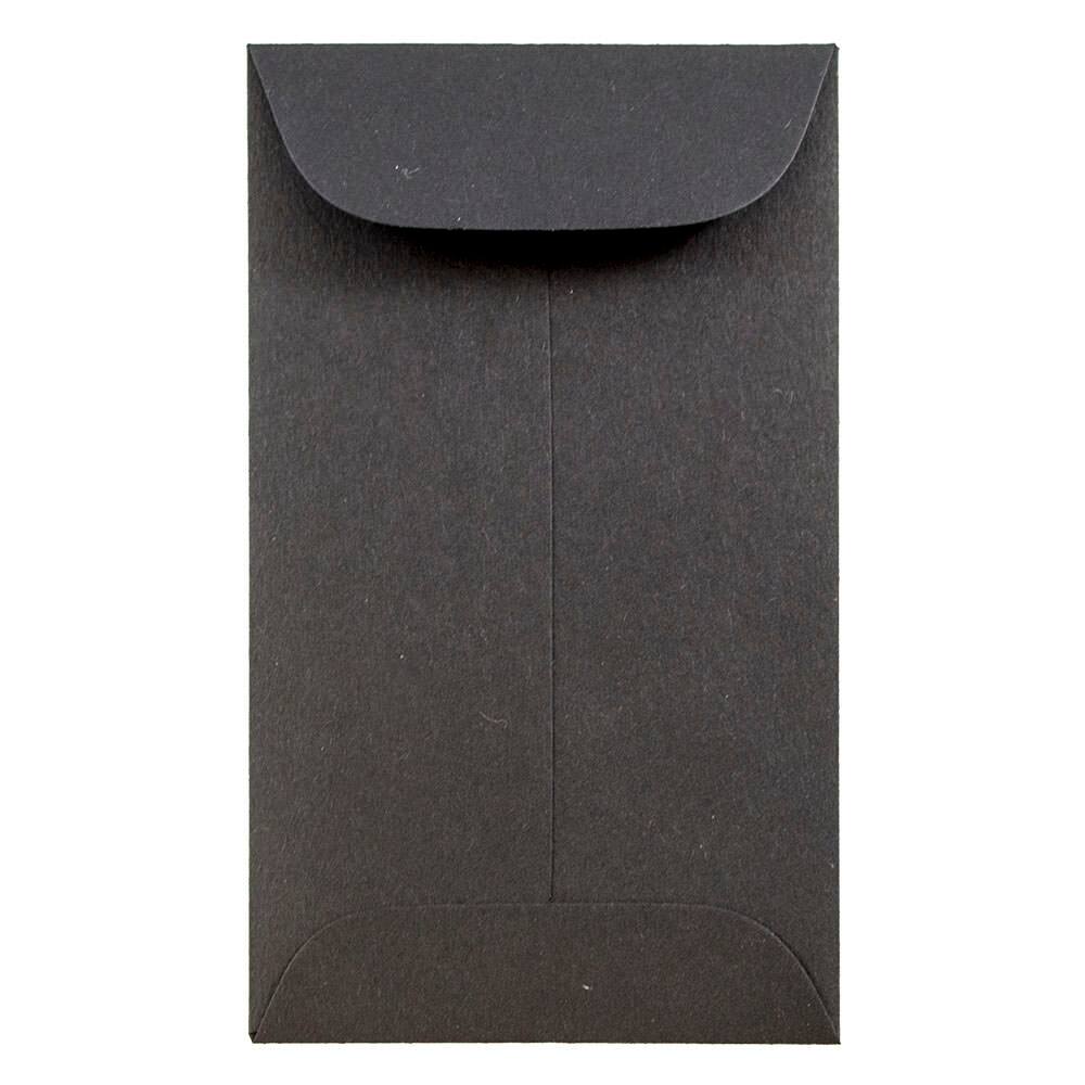 JAM Paper 2.5" x 4.25" Black Coin Business Envelopes, 50ct. Envelopes