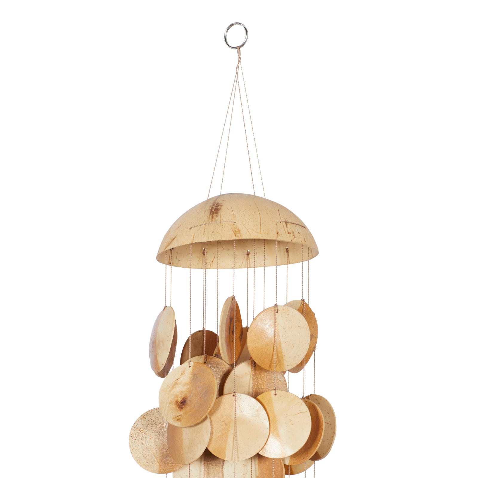 Gold Coconut shells Coastal Windchime, 5&#x22; x 17&#x22;