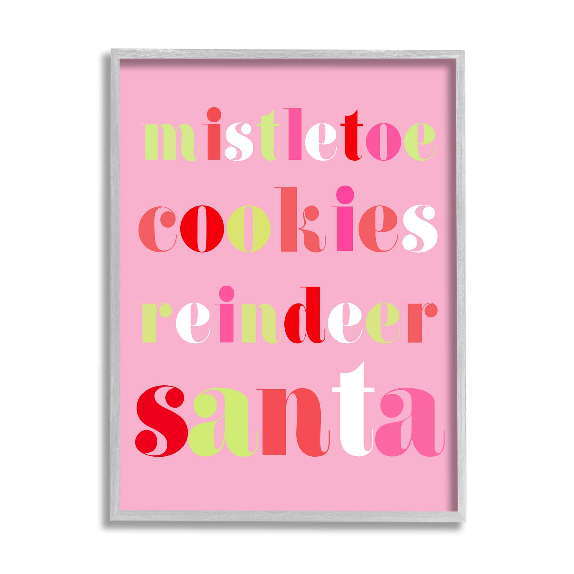 Stupell Industries Mistletoe Cookies Reindeer Santa Bold Framed Giclee Art