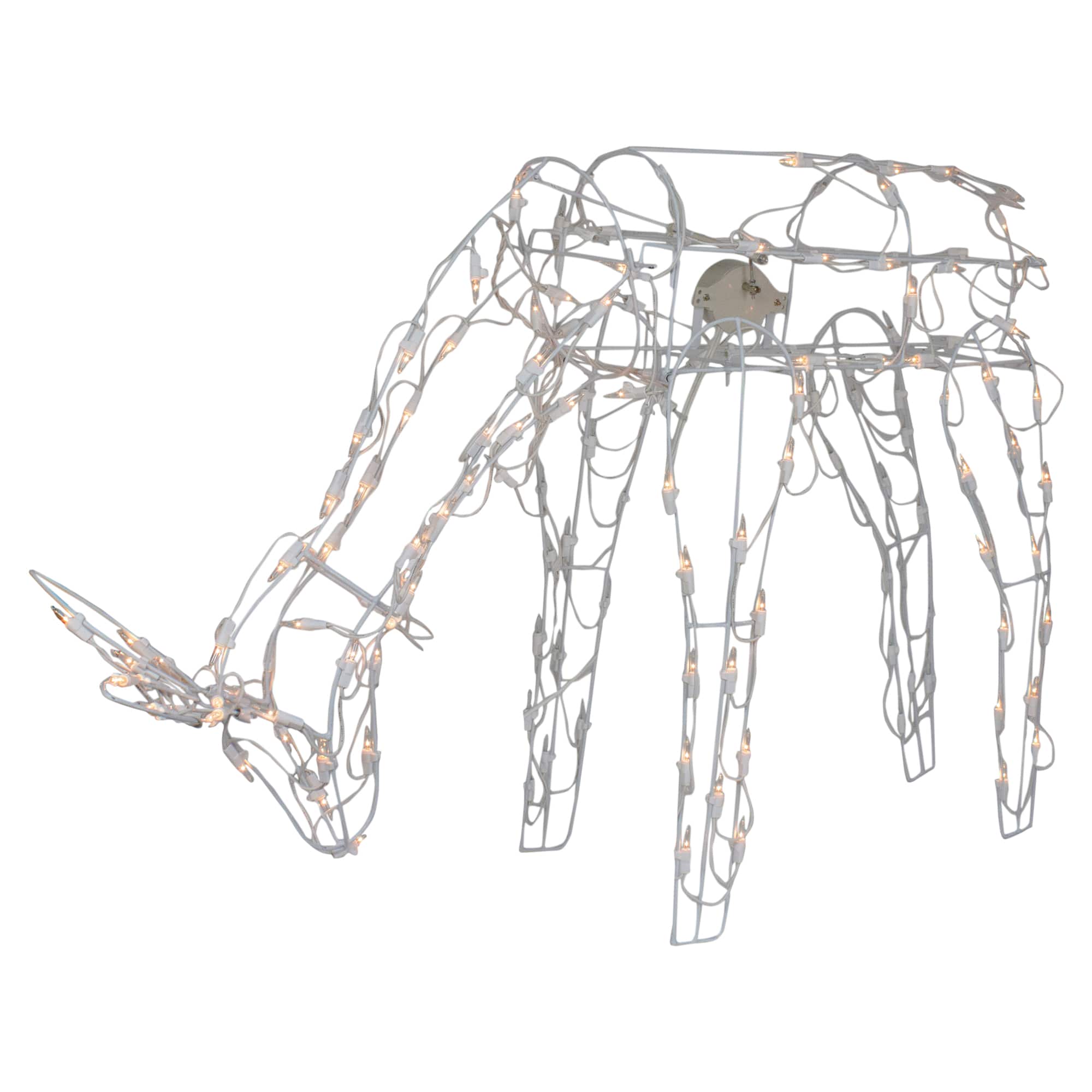 3.5ft. Lighted White Feeding Reindeer Animated Outdoor Christmas Decoration