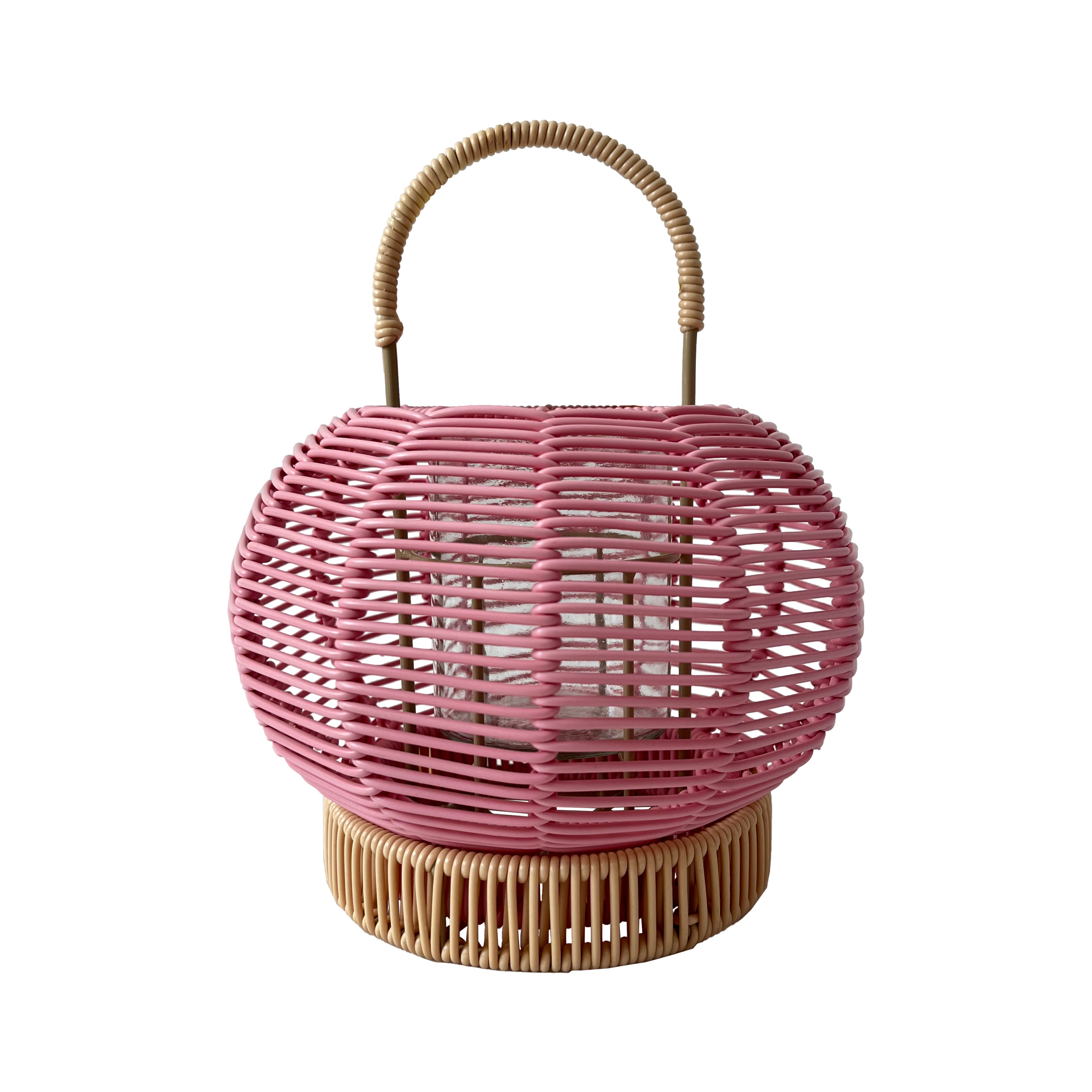 9&#x22; Faux Rattan &#x26; Glass Lantern Votive Holder by Ashland&#xAE;