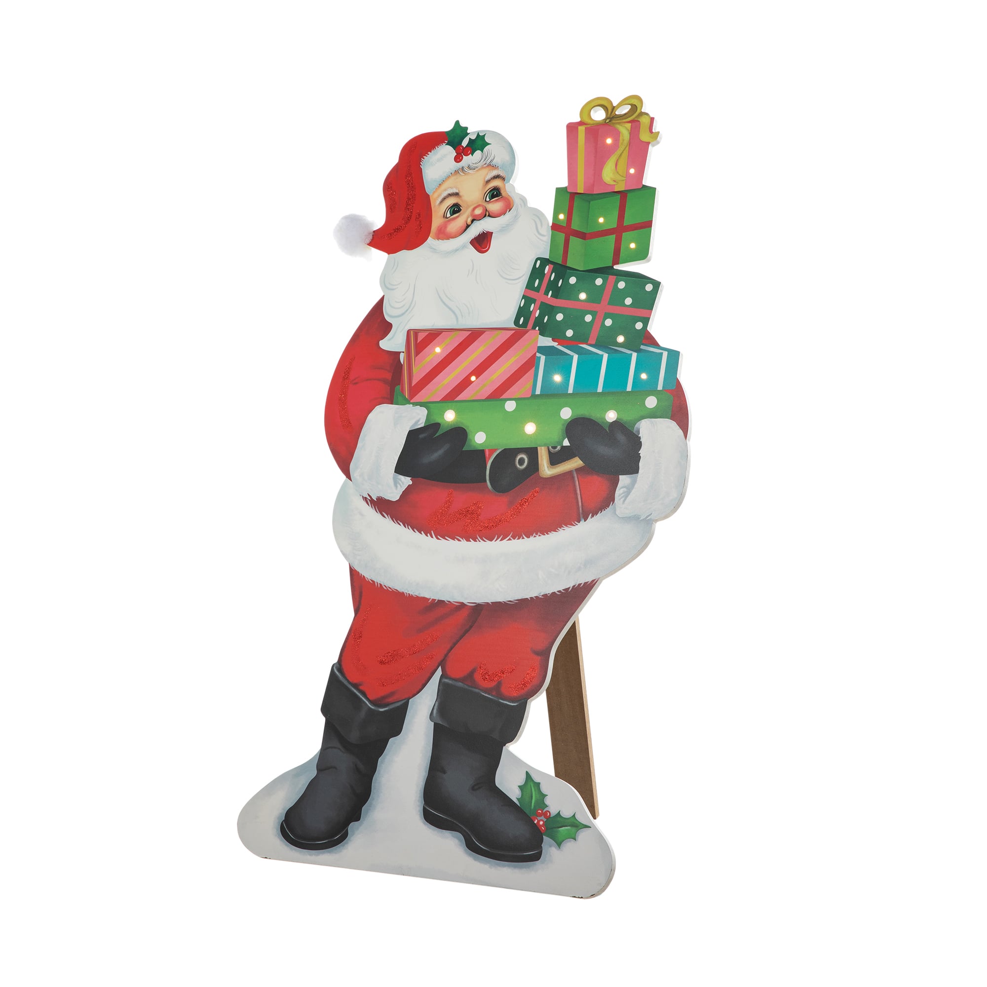 Glitzhome&#xAE; 36&#x27;&#x27; Wooden Santa Gifts Porch D&#xE9;cor