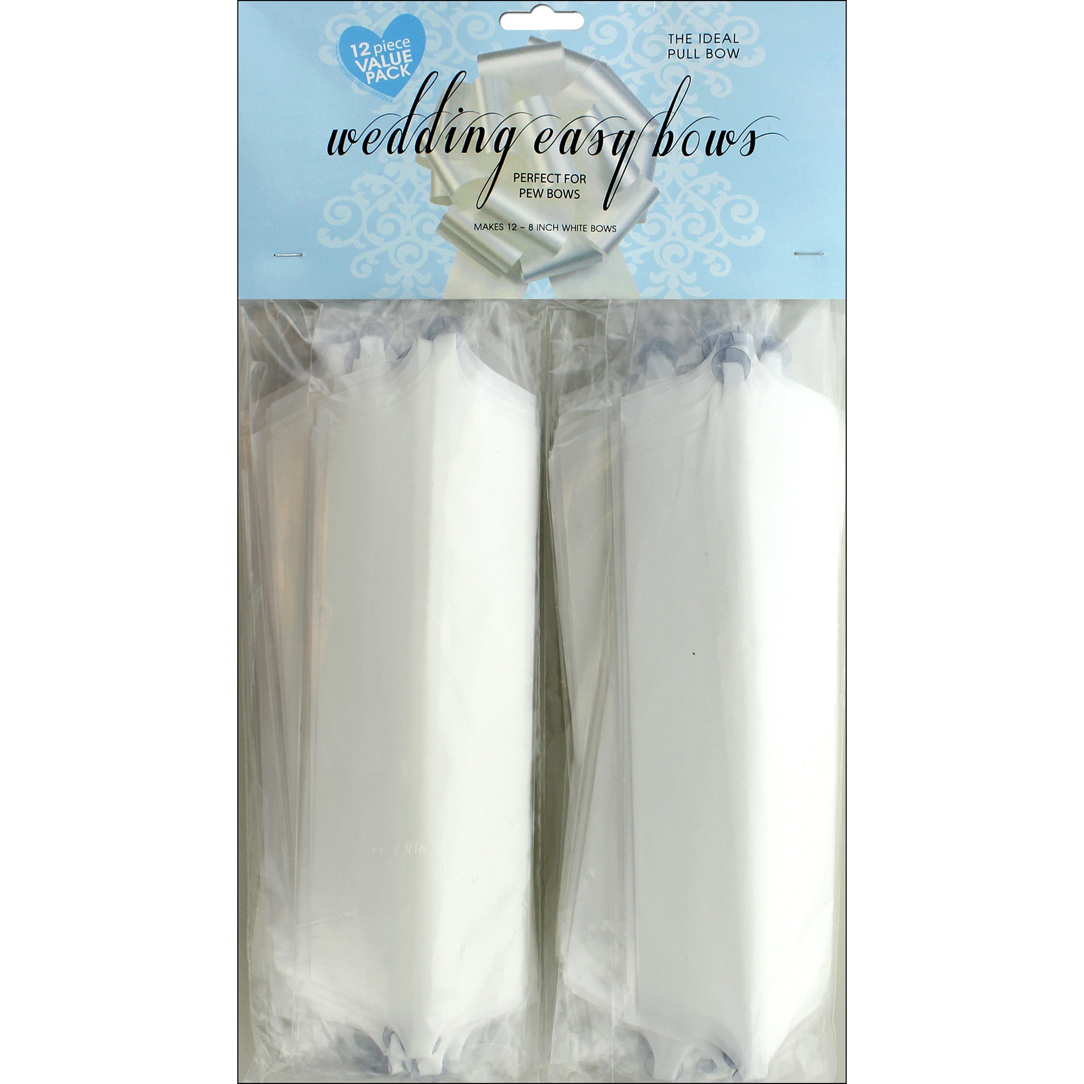 Morex Ribbon 8&#x22; White Wedding Easy Bows, 12ct.