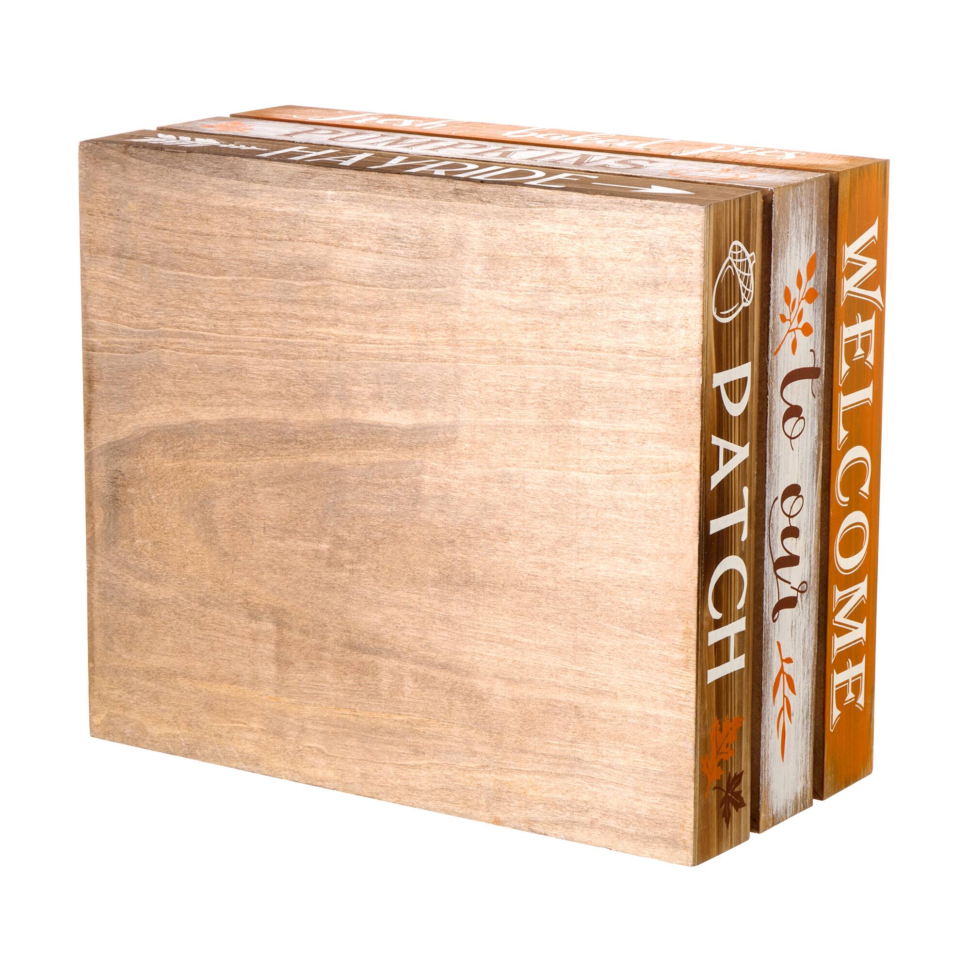 Glitzhome&#xAE; Wooden Pumpkin Crate Set