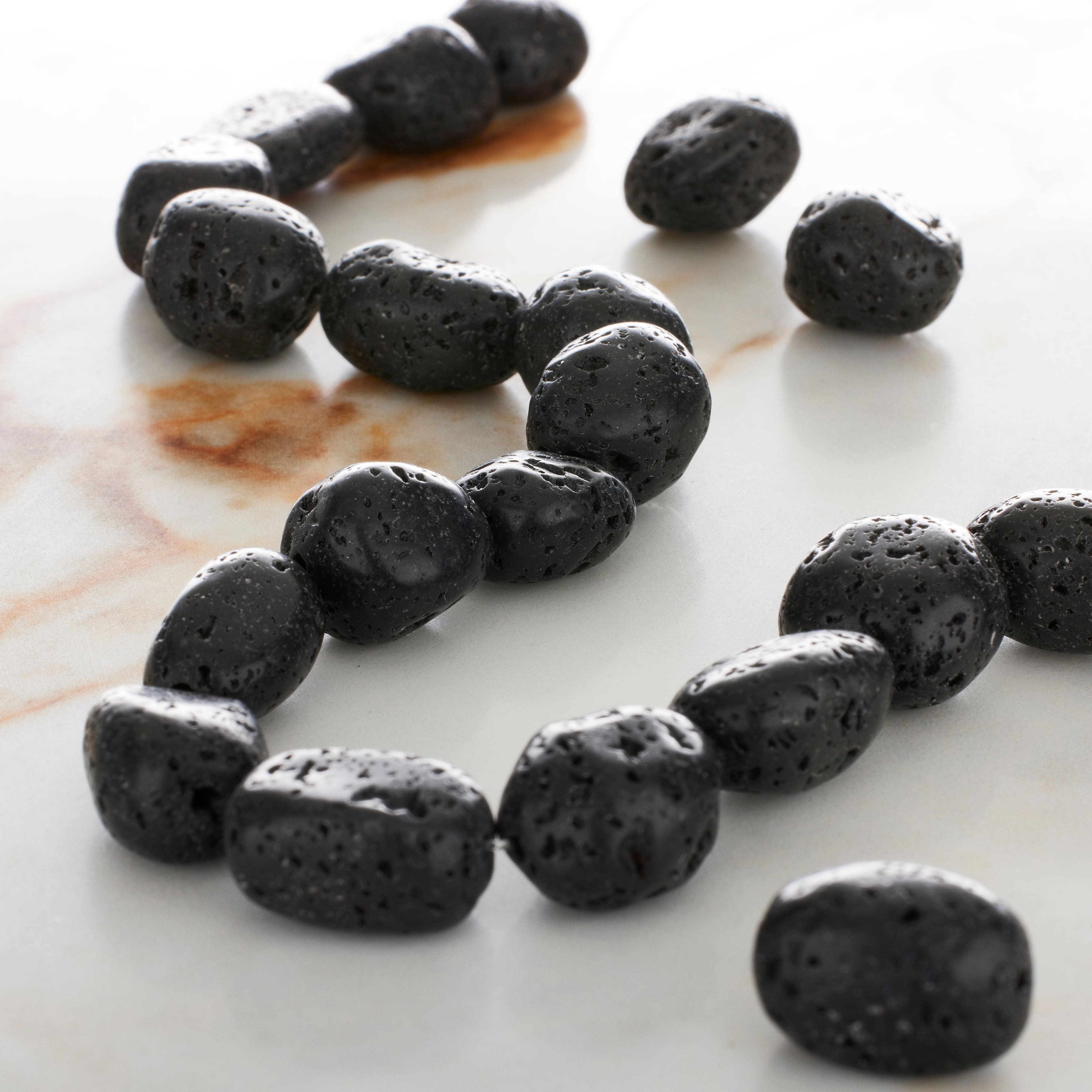 Black Lava Nugget Beads, 8mm by Bead Landing™