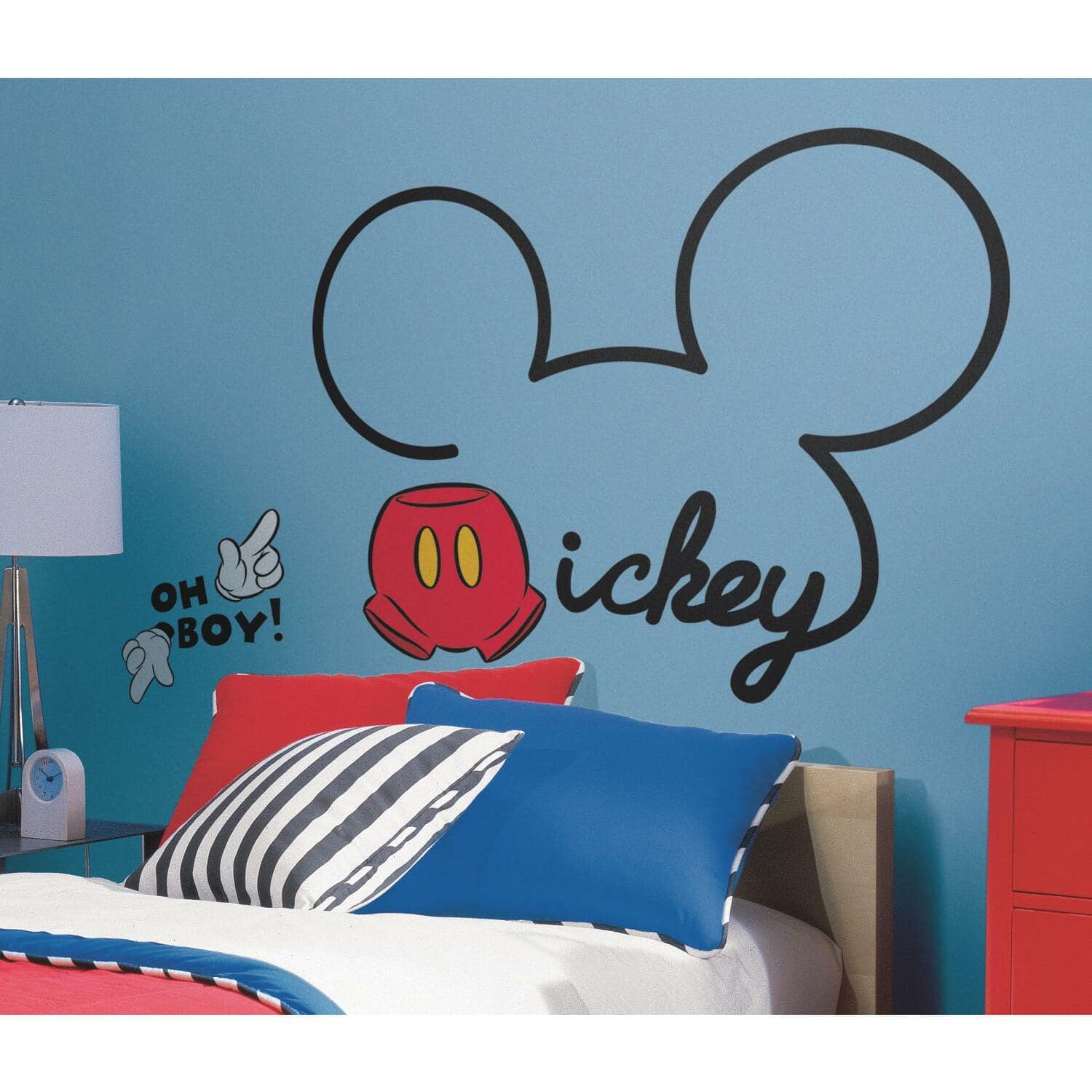 Mickey Mouse Icons Peel and Stick Wall Decals with Flock RoomMates Stickers NEW 
