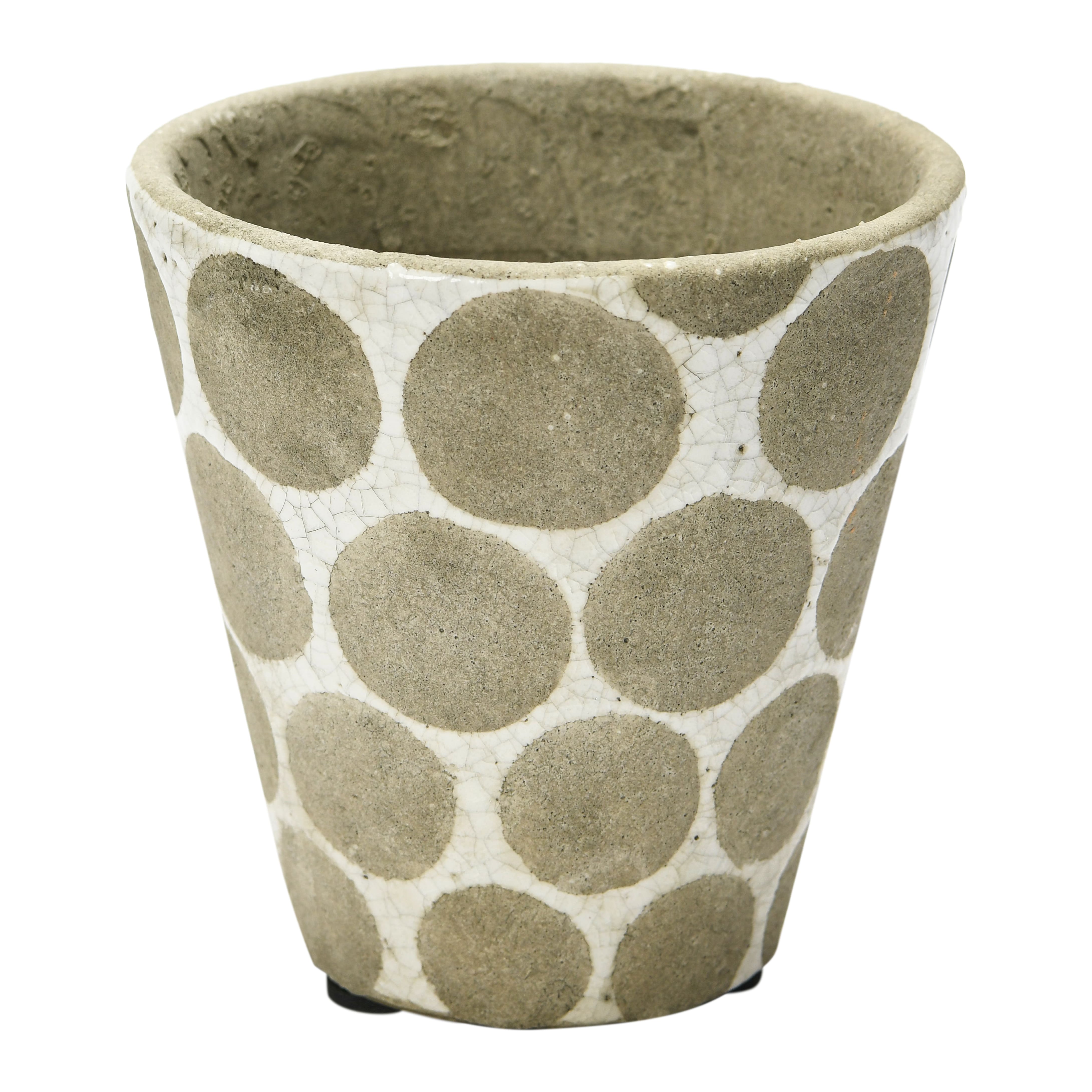 5&#x27;&#x27; Terra-Cotta Planter with Wax Relief Dots