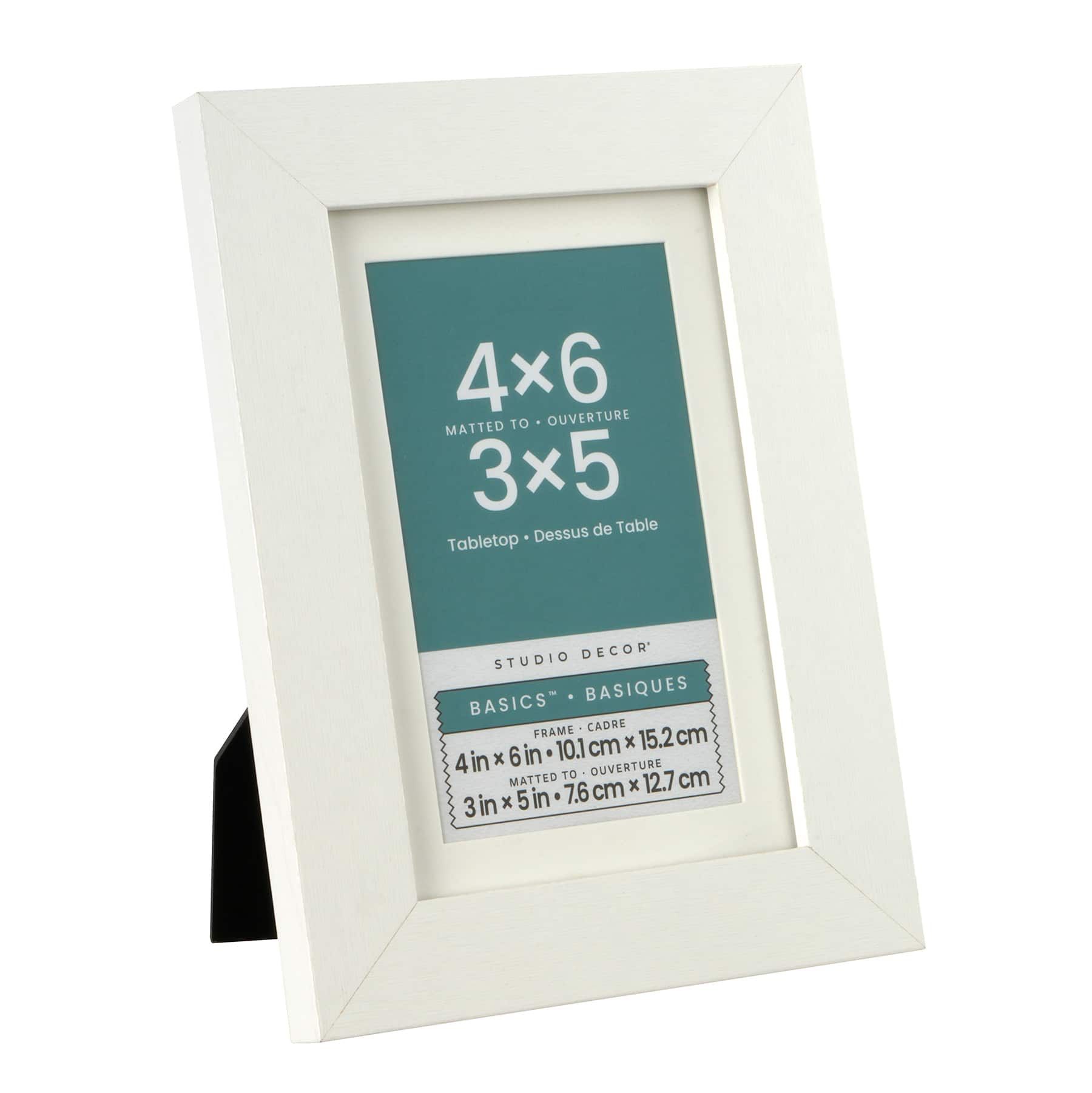 Cadre blanc de table avec passe-partout Basiques de Studio D&#xE9;cor
