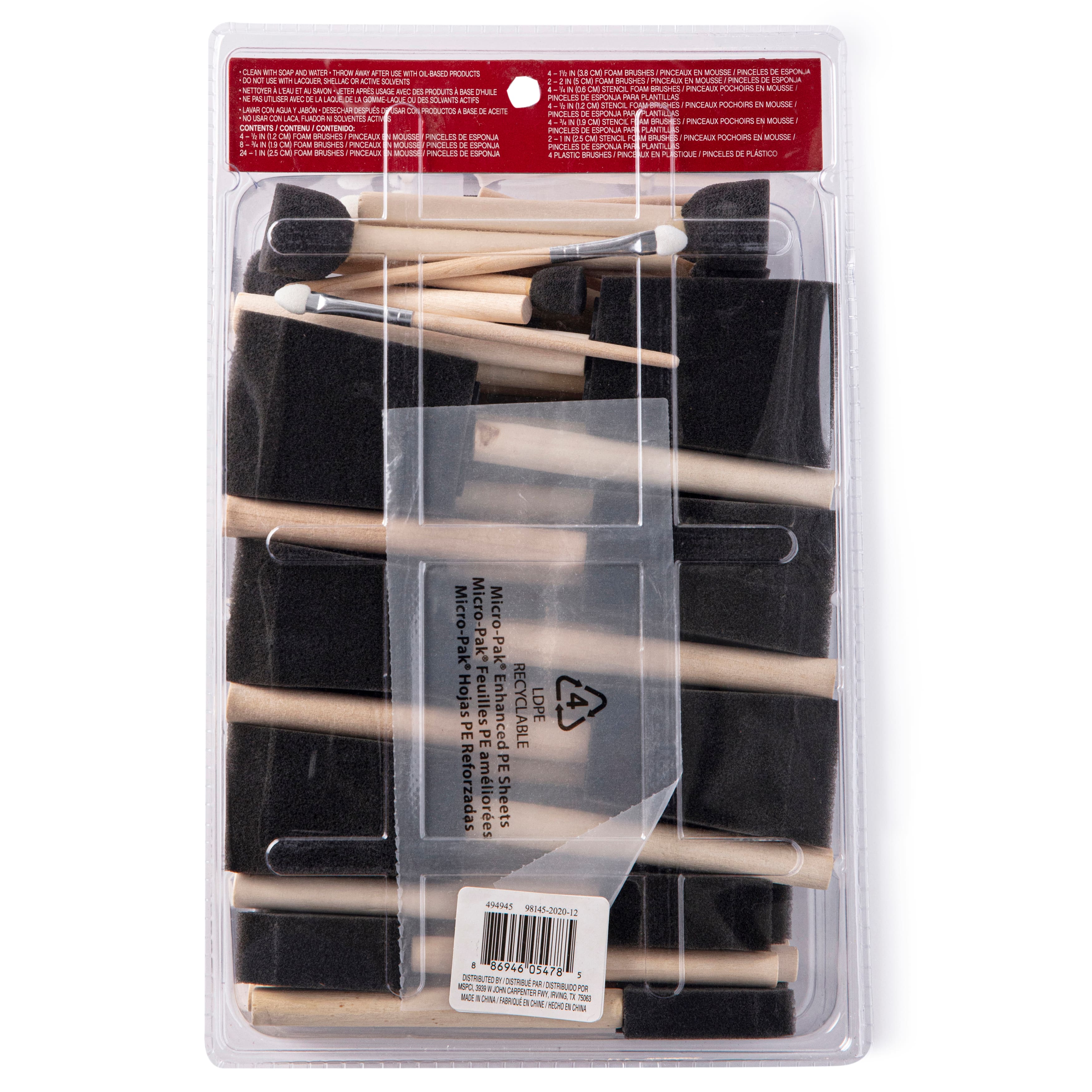 3 Packs: 60 ct. (180 total) Foam Brush Value Set by Craft Smart&#xAE;