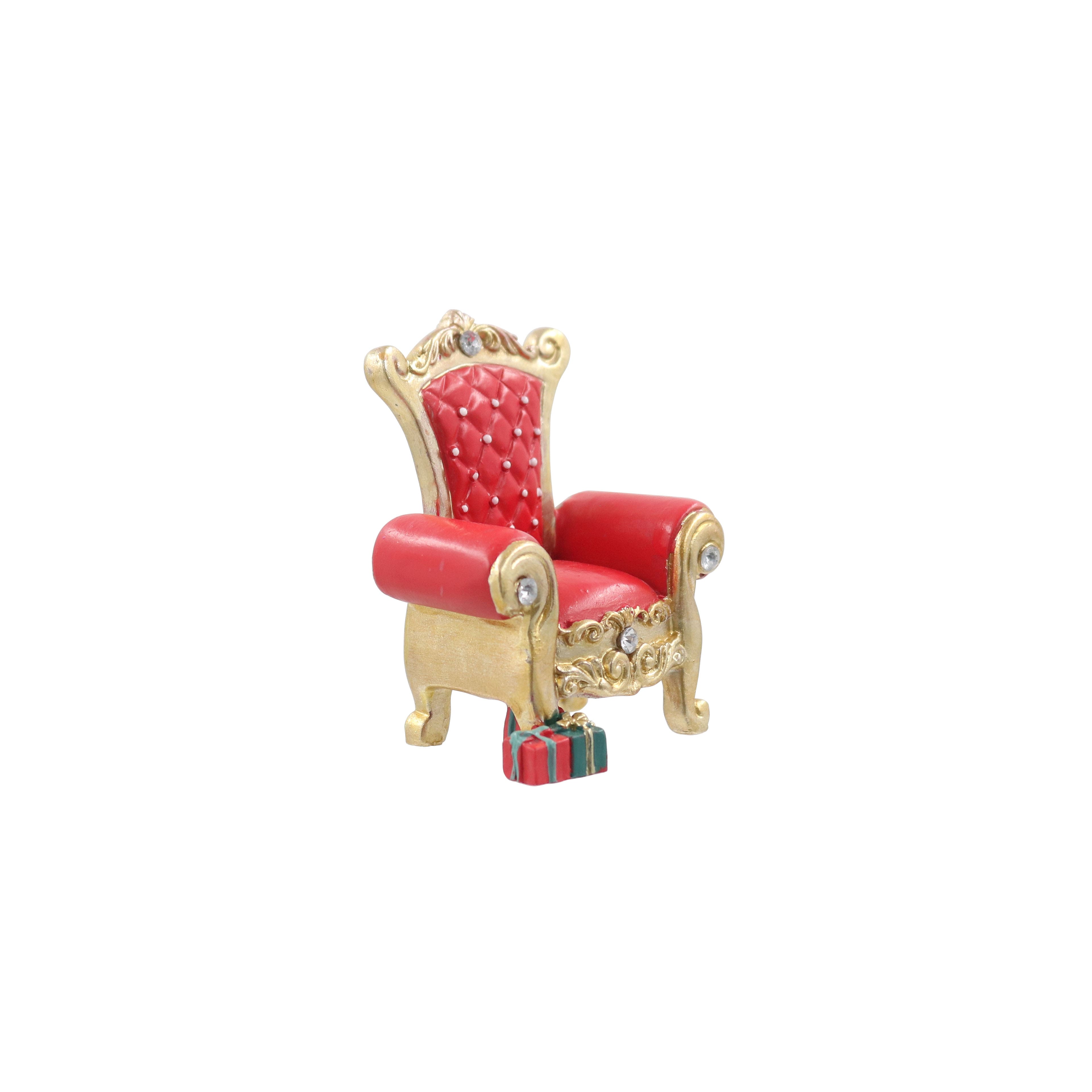 Mini Red &#x26; Gold Santa&#x27;s Chair by Ashland&#xAE;