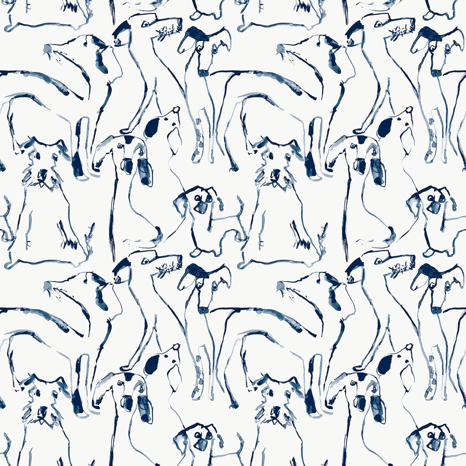 Surface Style Dog Doodle Ink Peel &#x26; Stick Wallpaper