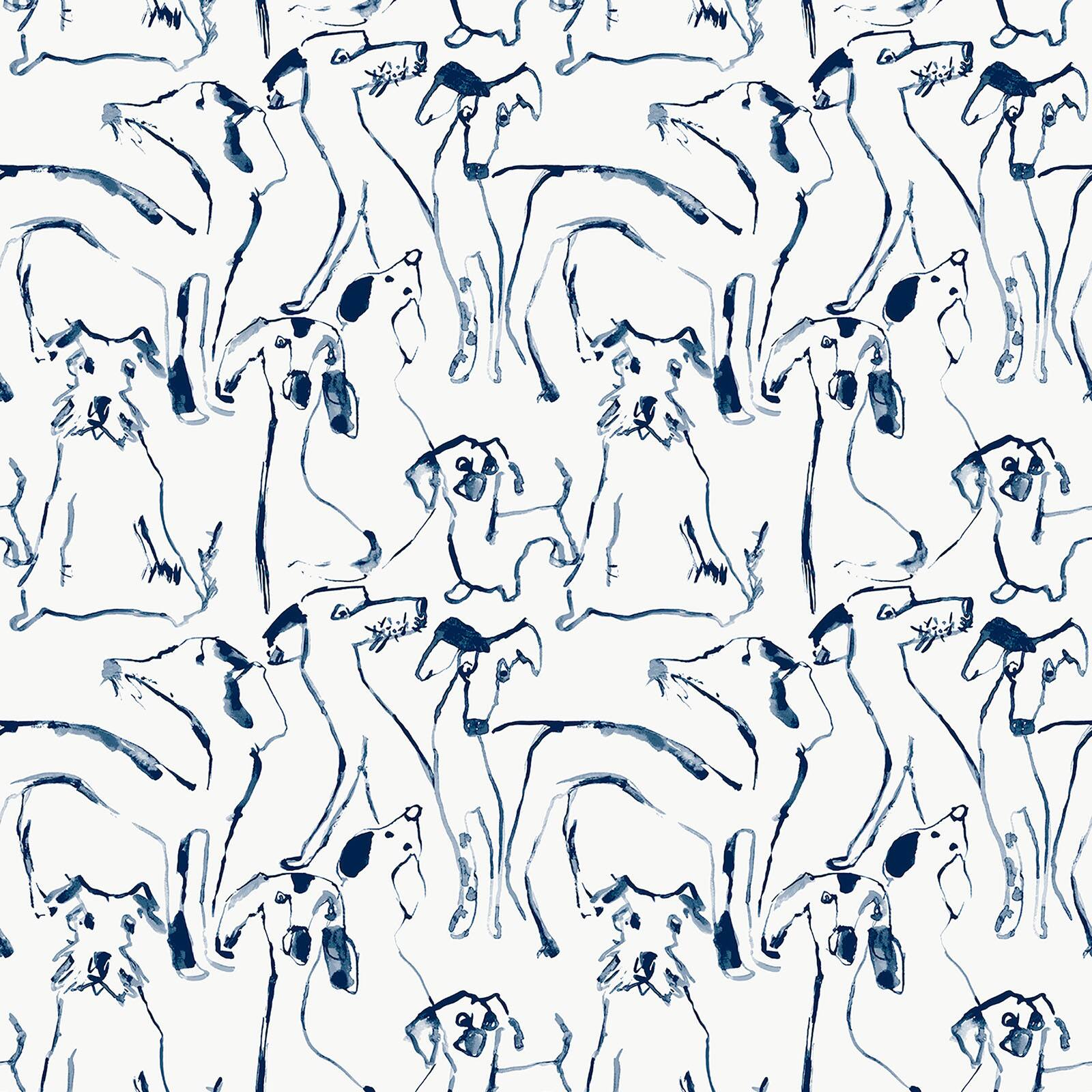 Surface Style Dog Doodle Ink Peel & Stick Wallpaper