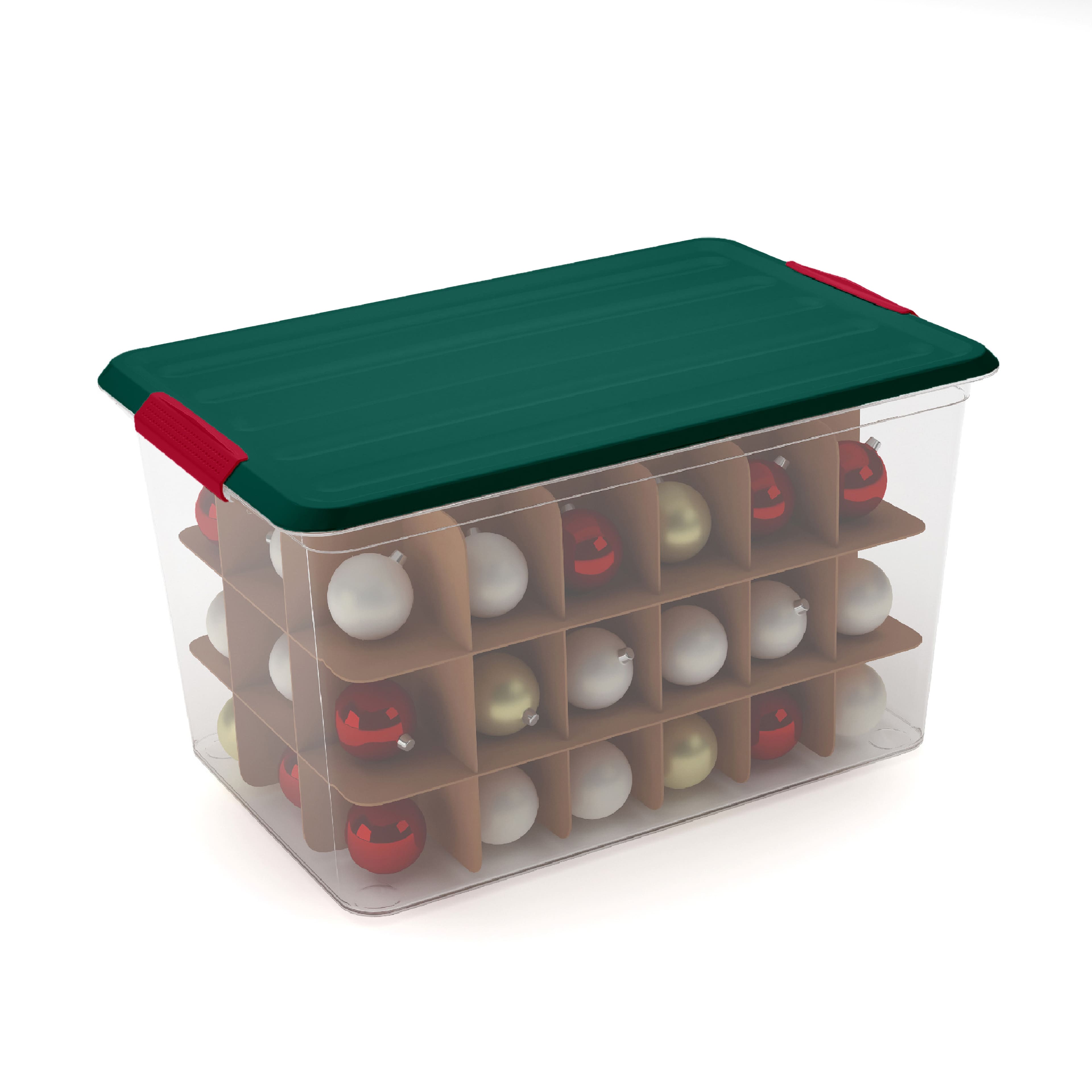 23.25&#x22; x 15.5&#x22; x 13.5&#x22; Latching Plastic Ornament Storage with Dividers by Simply Tidy&#xAE;