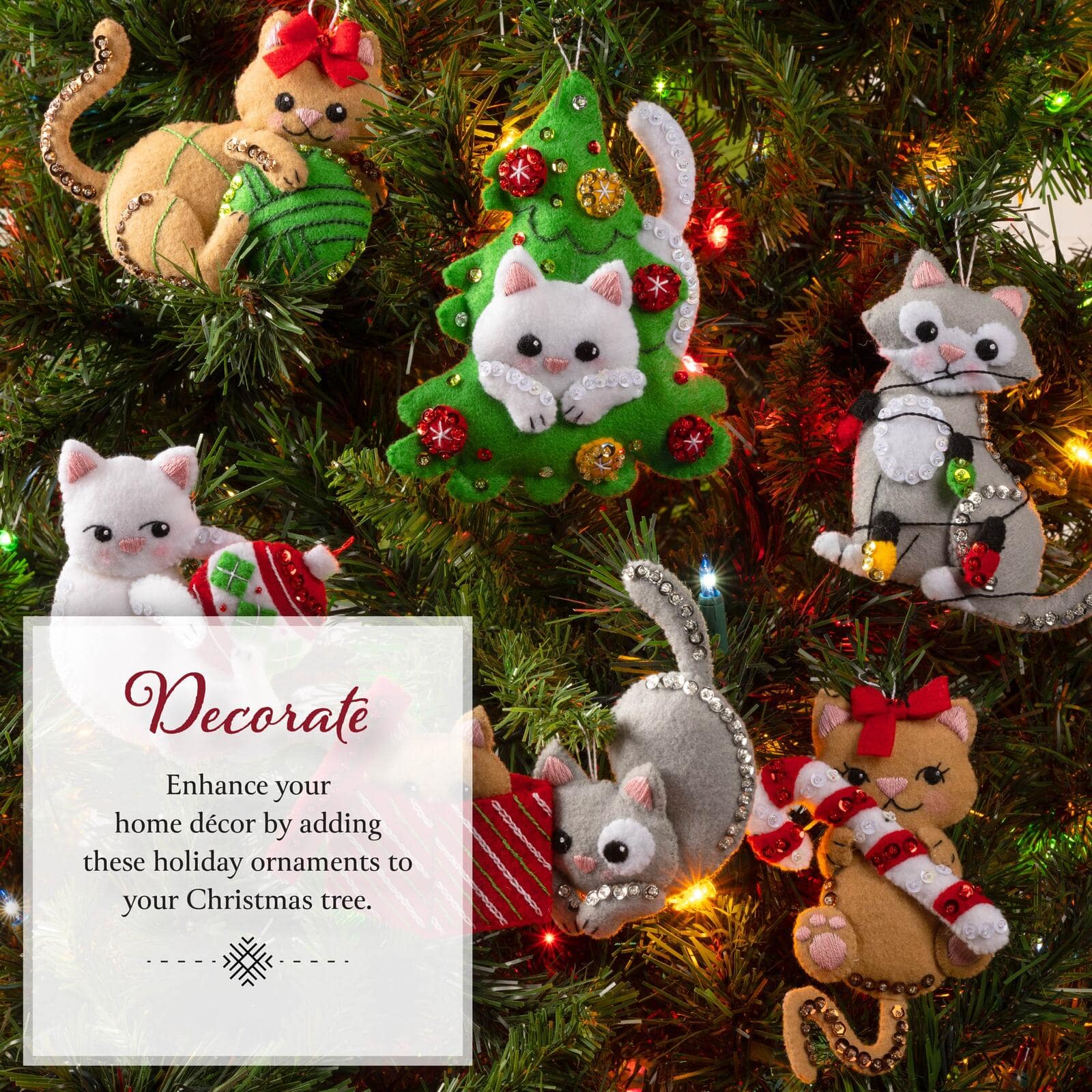 Bucilla&#xAE; Frisky Kitties Felt Ornament Kit