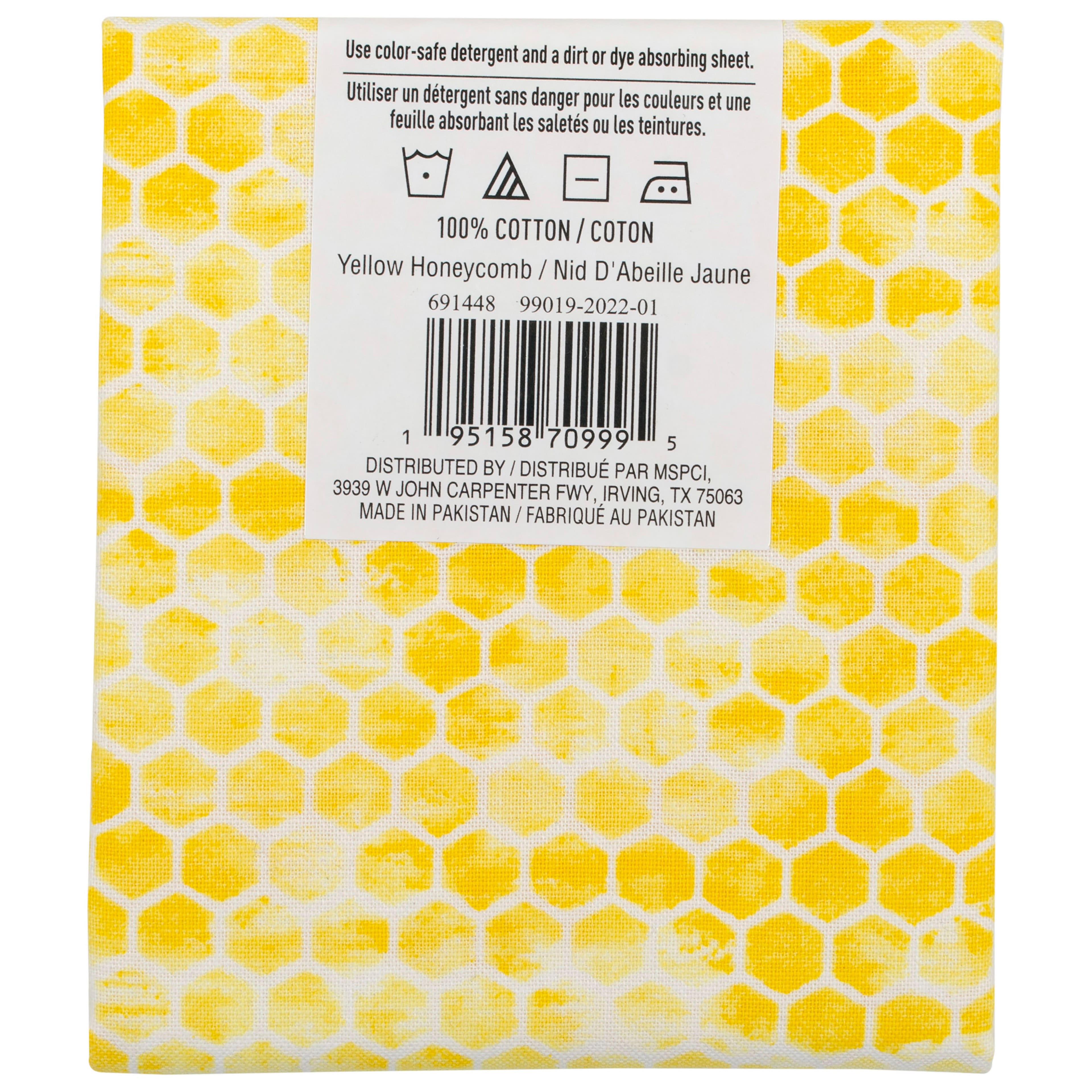 Yellow Honeycomb Cotton Fabric Bundle by Loops & Threads™