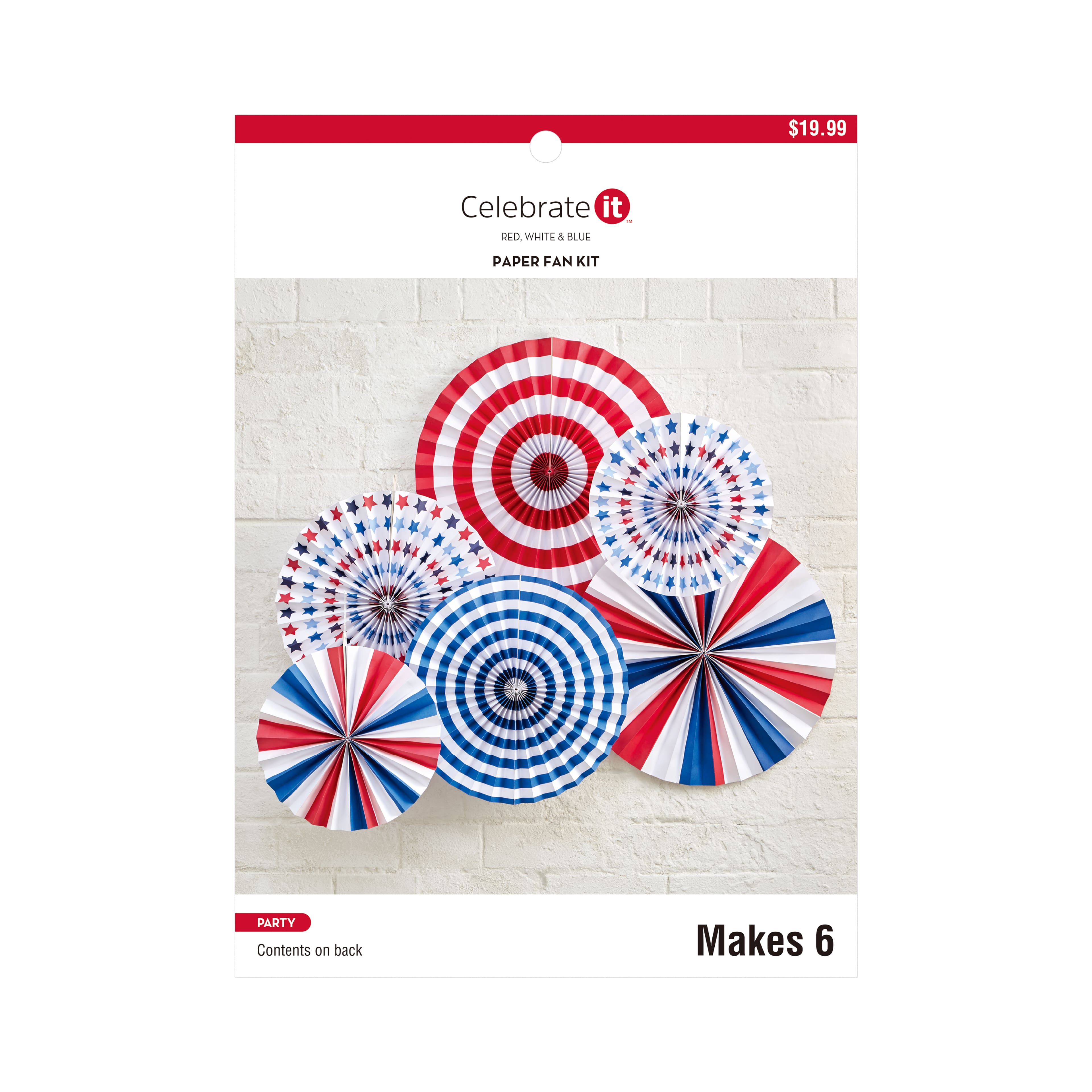 Red, White & Blue Patriotic Fan Décor Kit by Celebrate It™