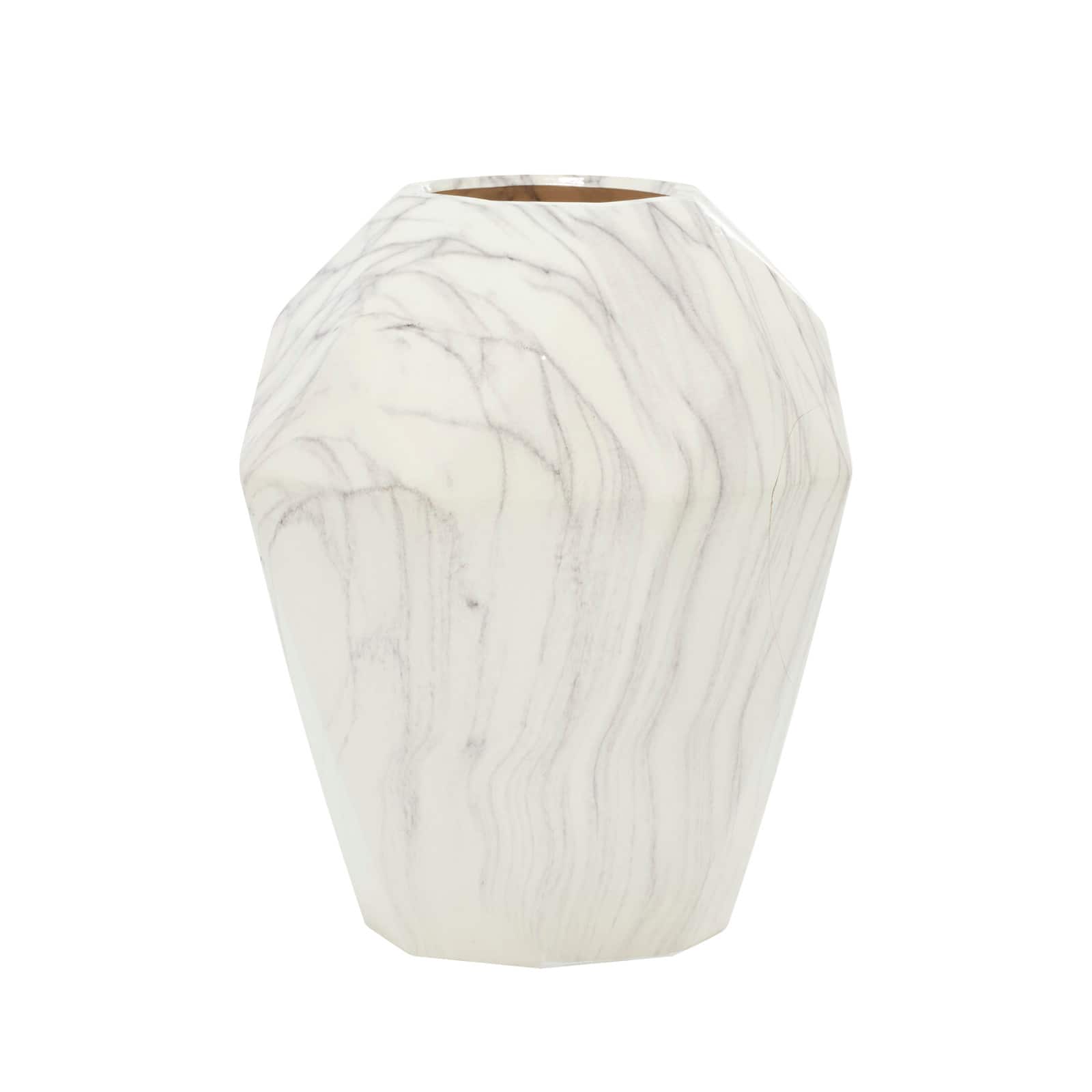 12" White Stoneware Contemporary Vase Michaels