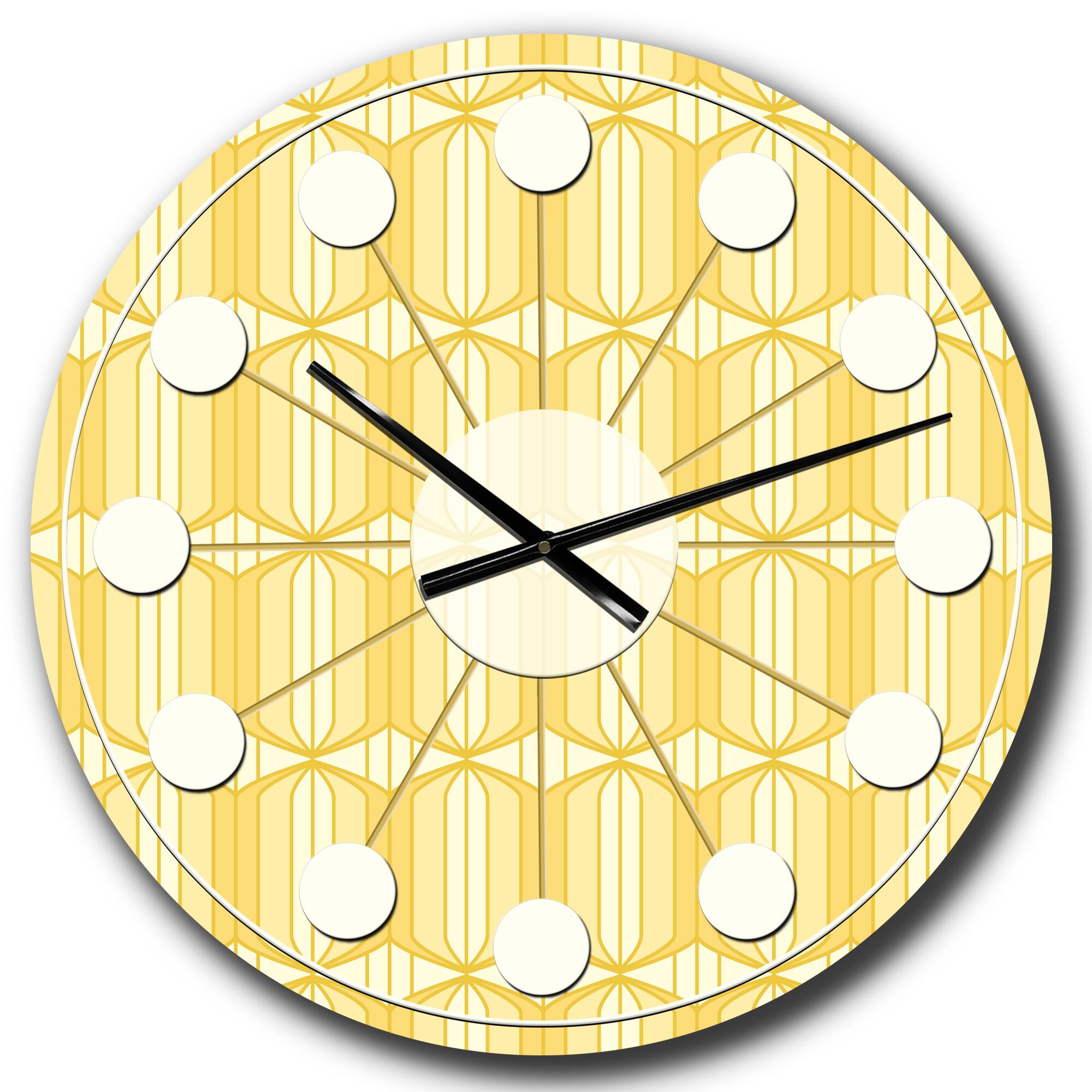 Designart &#x27;Retro Ornamental Design Iii Mid-Century Modern Wall Clock