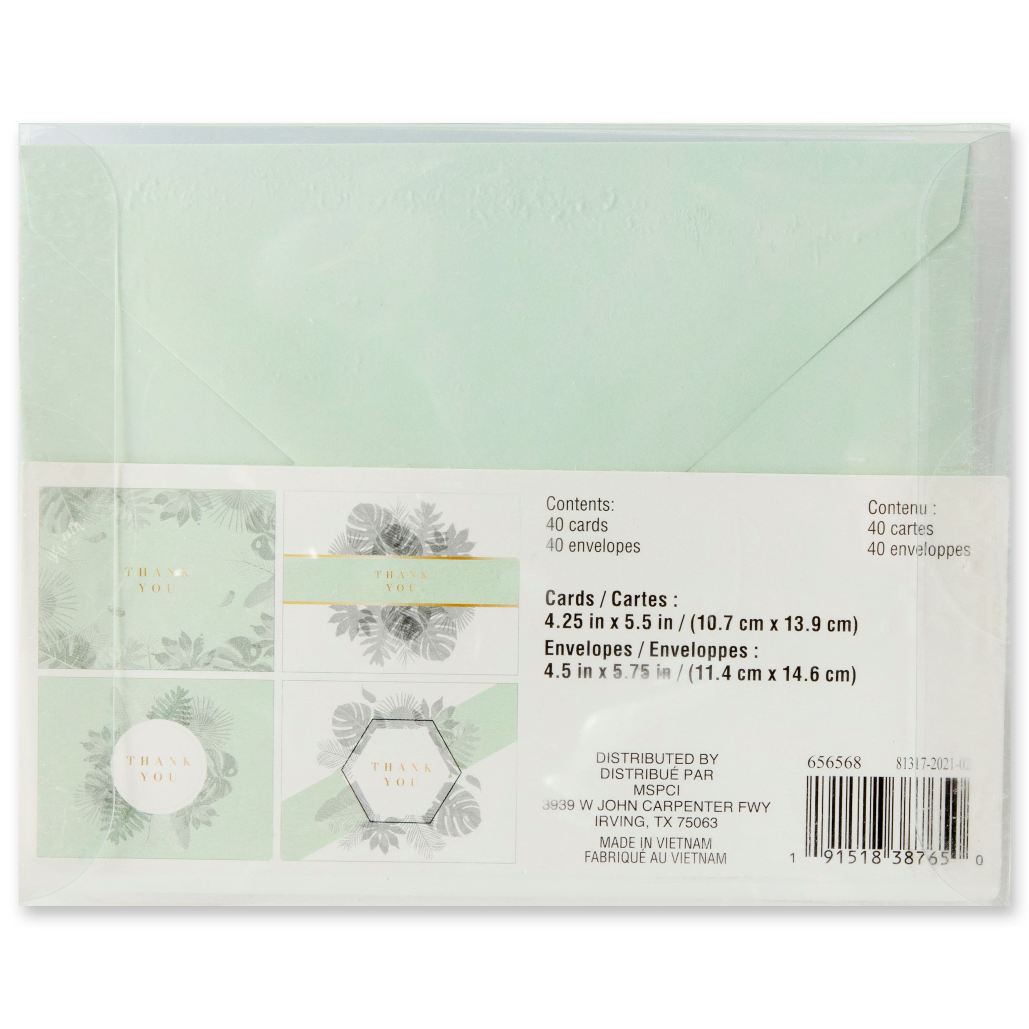 Mint Thank You Flat Cards & Envelopes by Recollections™, 4.25" x 5.5"
