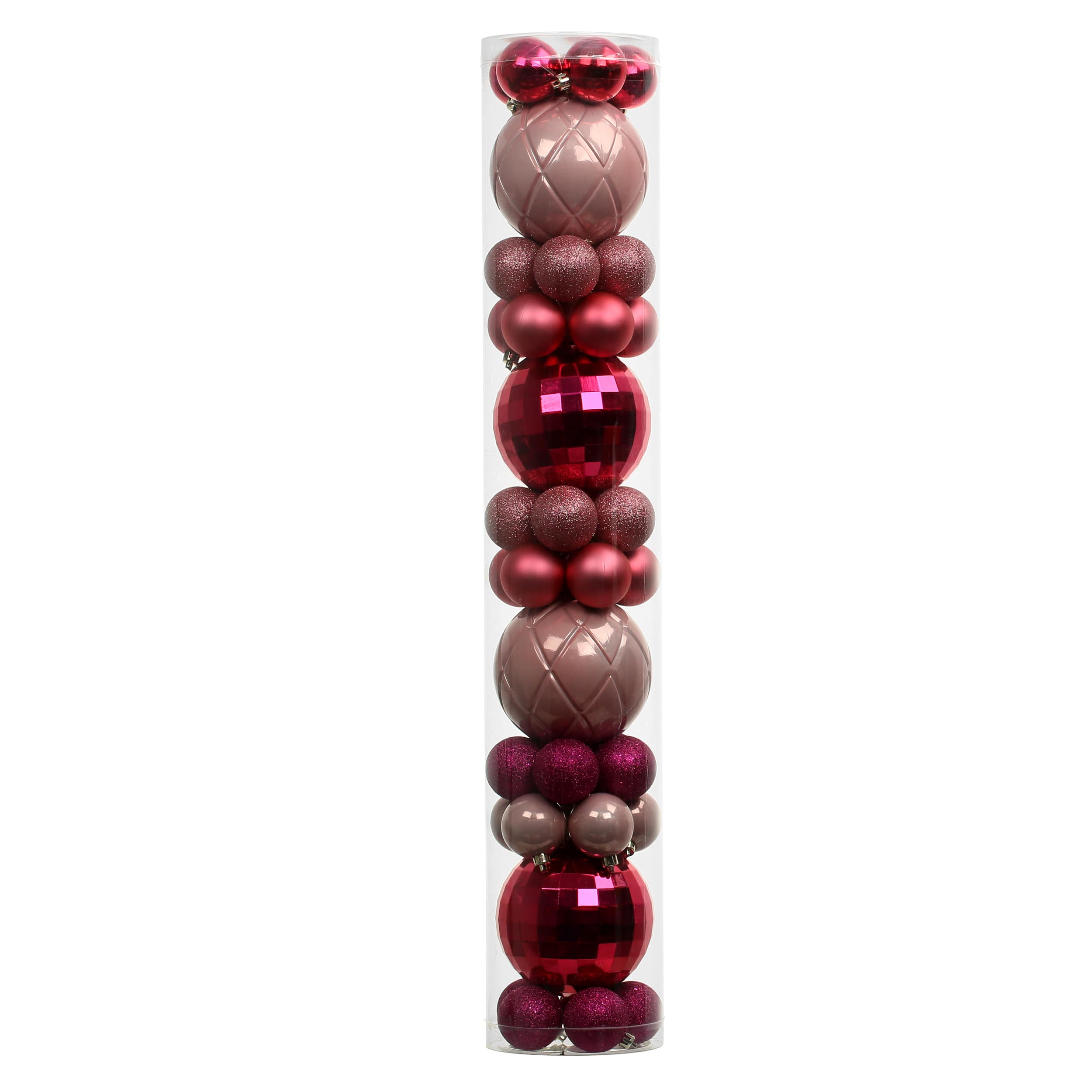 44 Pack 44mm &#x26; 120mm Pink Shatterproof Ball Ornaments by Ashland&#xAE;