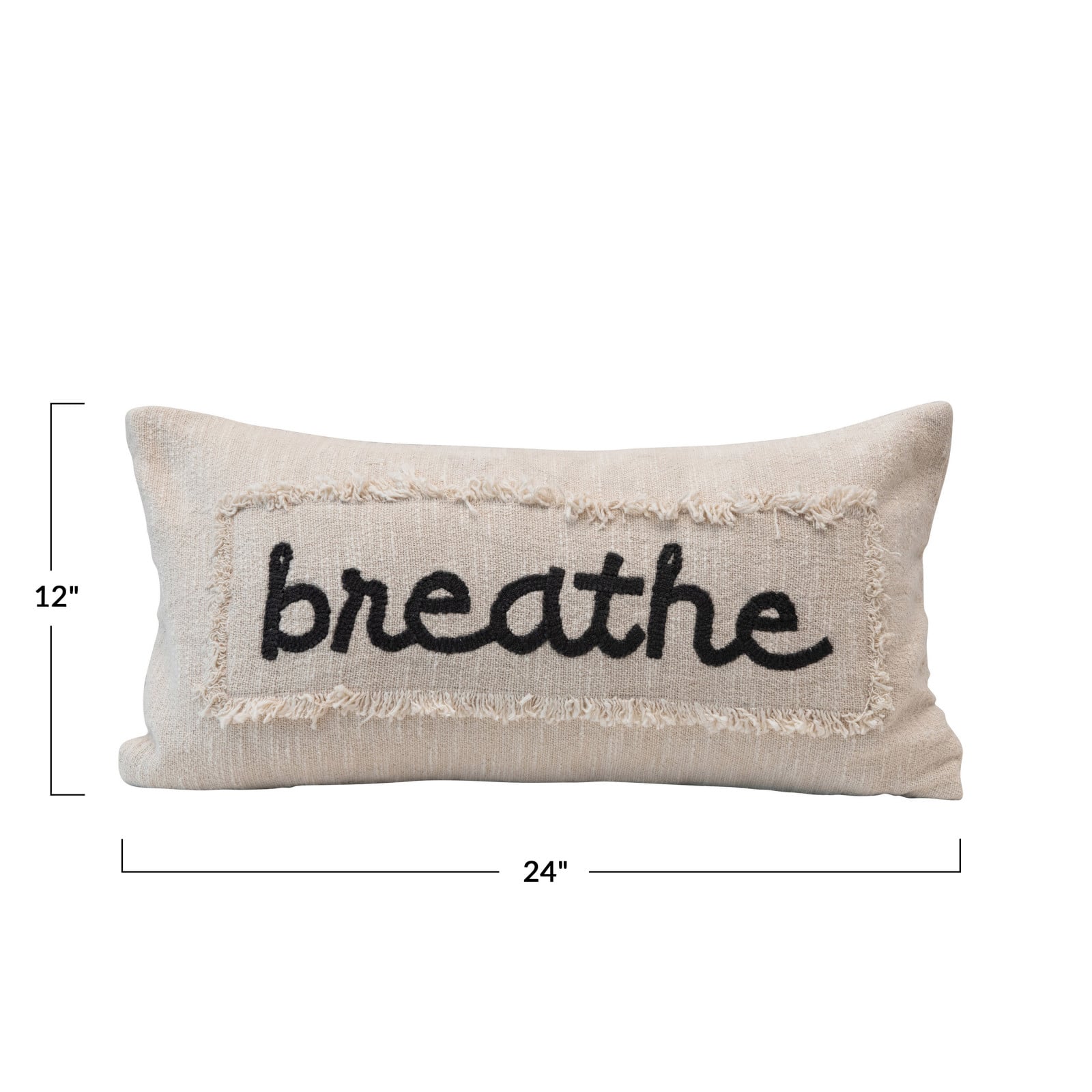 Cream &#x26; Charcoal Embroidered Breathe Pillow