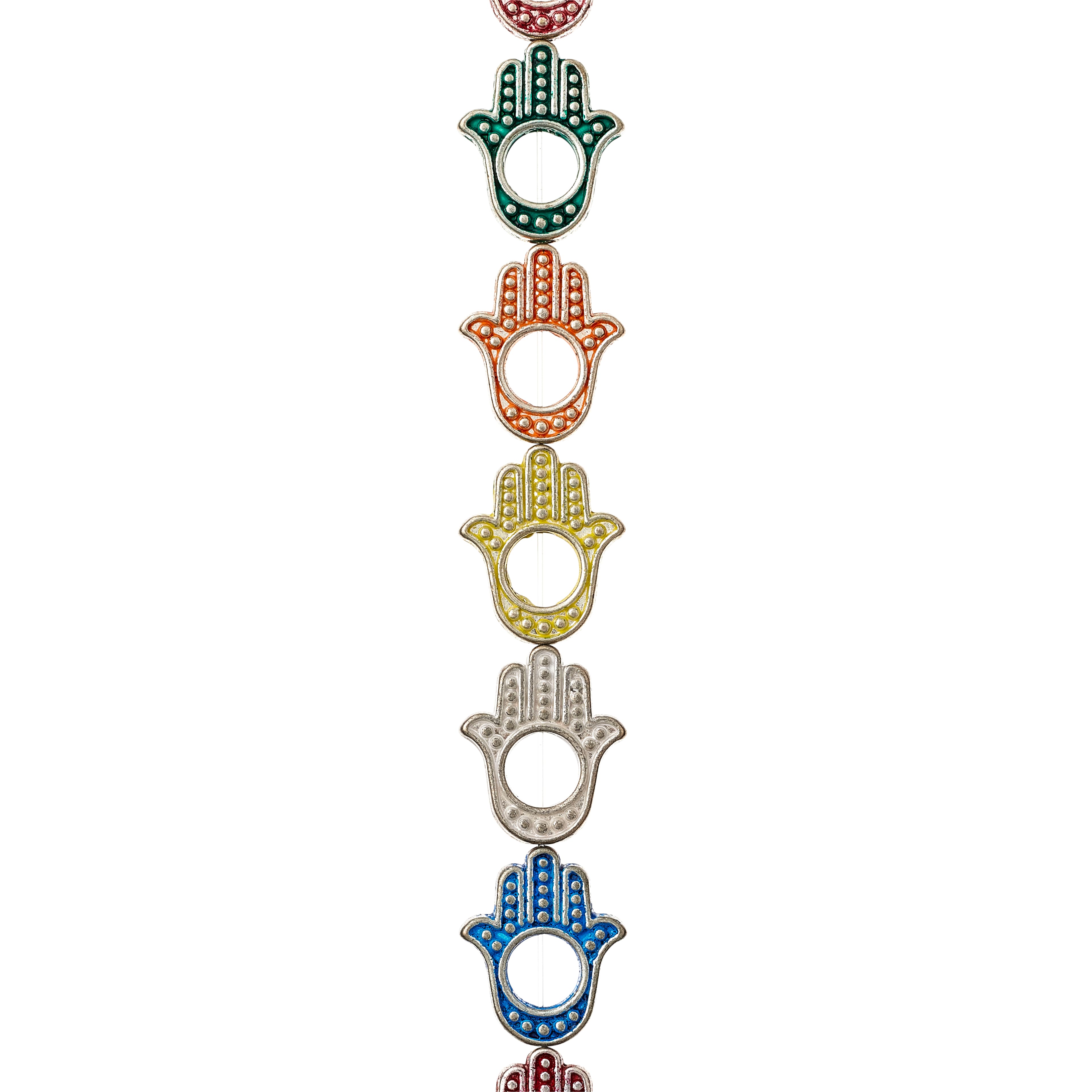 Multicolor Hamsa Metal Hand Beads, 15mm by Bead Landing&#x2122;