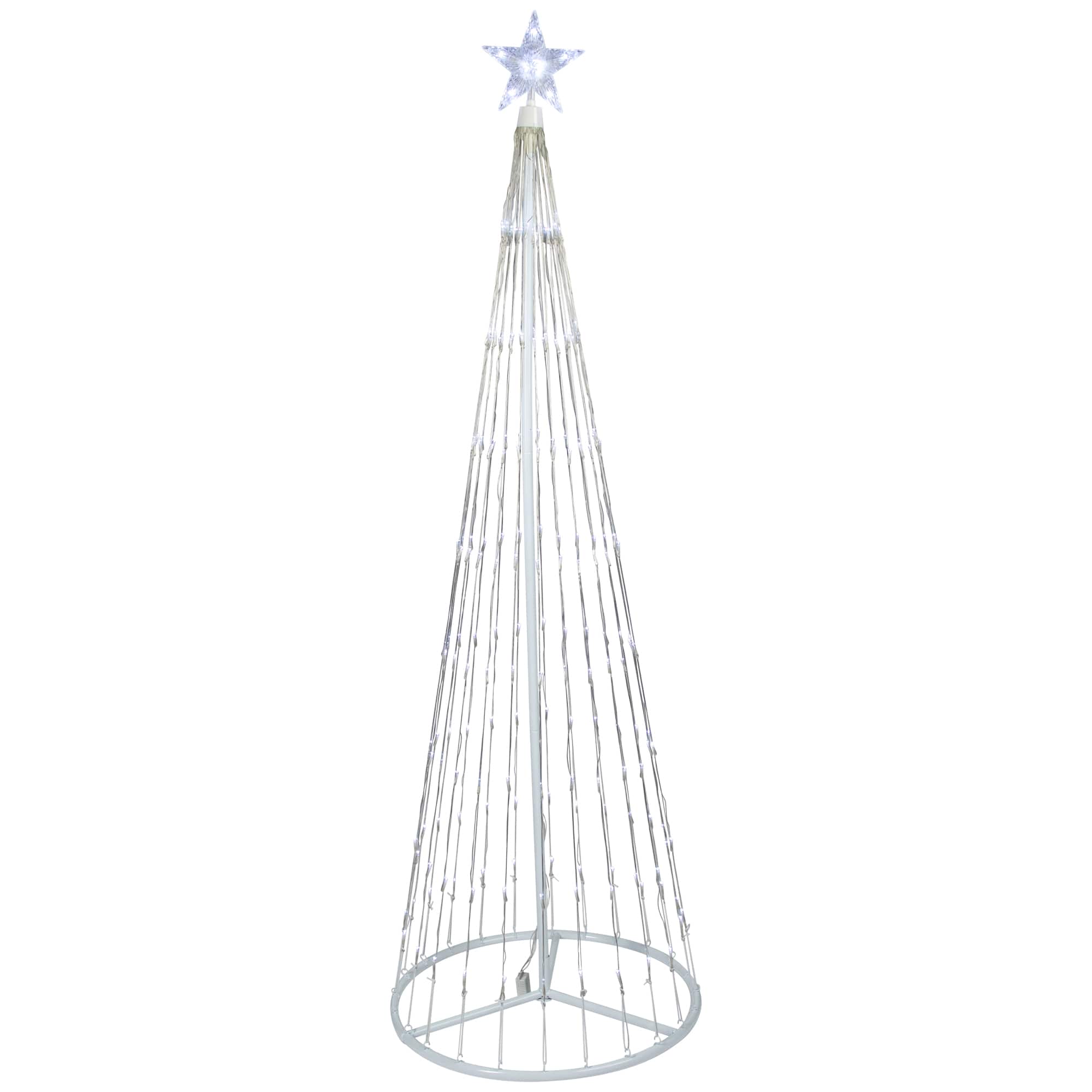 6ft. Pure White LED Show Cone Outdoor Christmas Tree Décor