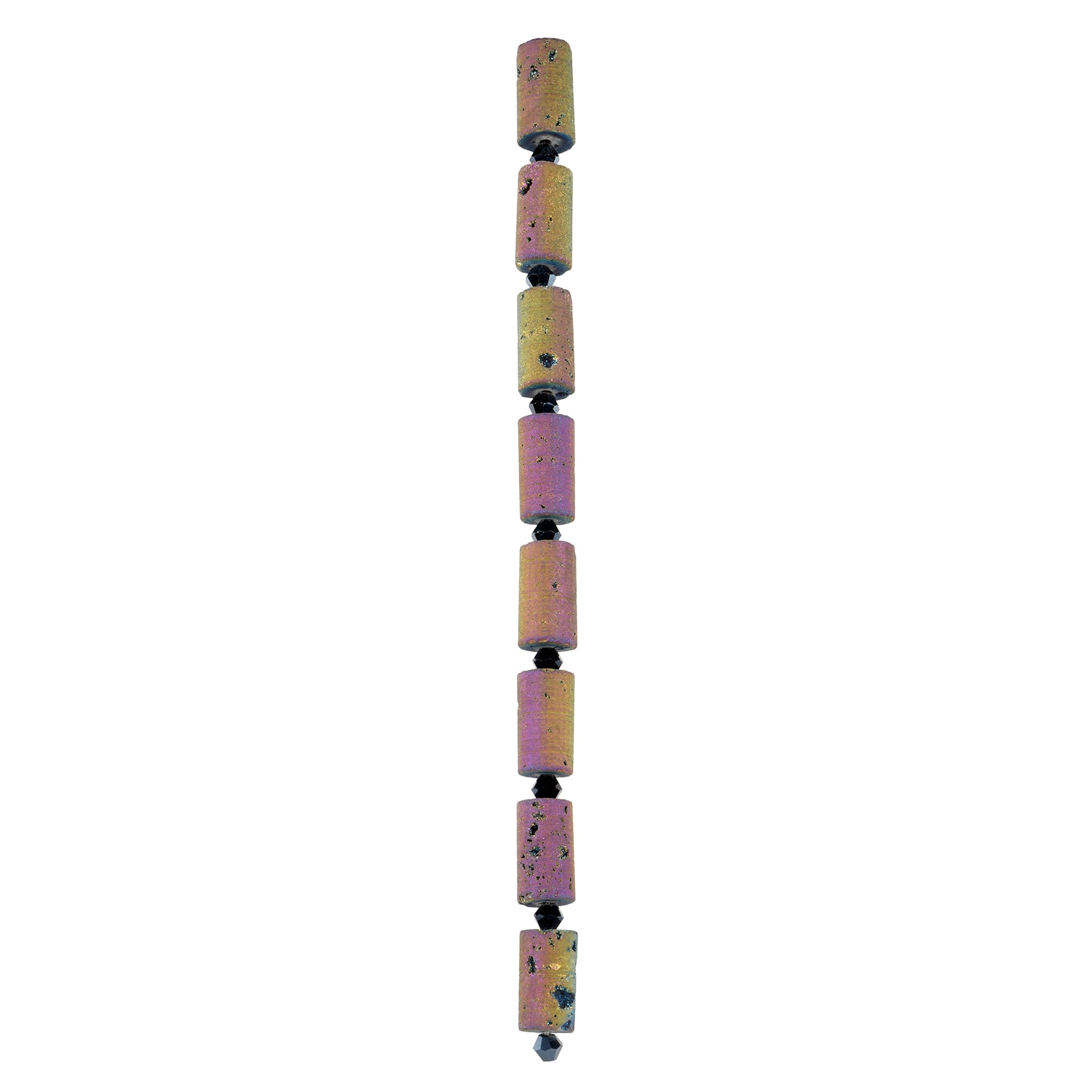 Druzy Agate Tube Beads, 14mm by Bead Landing&#x2122;