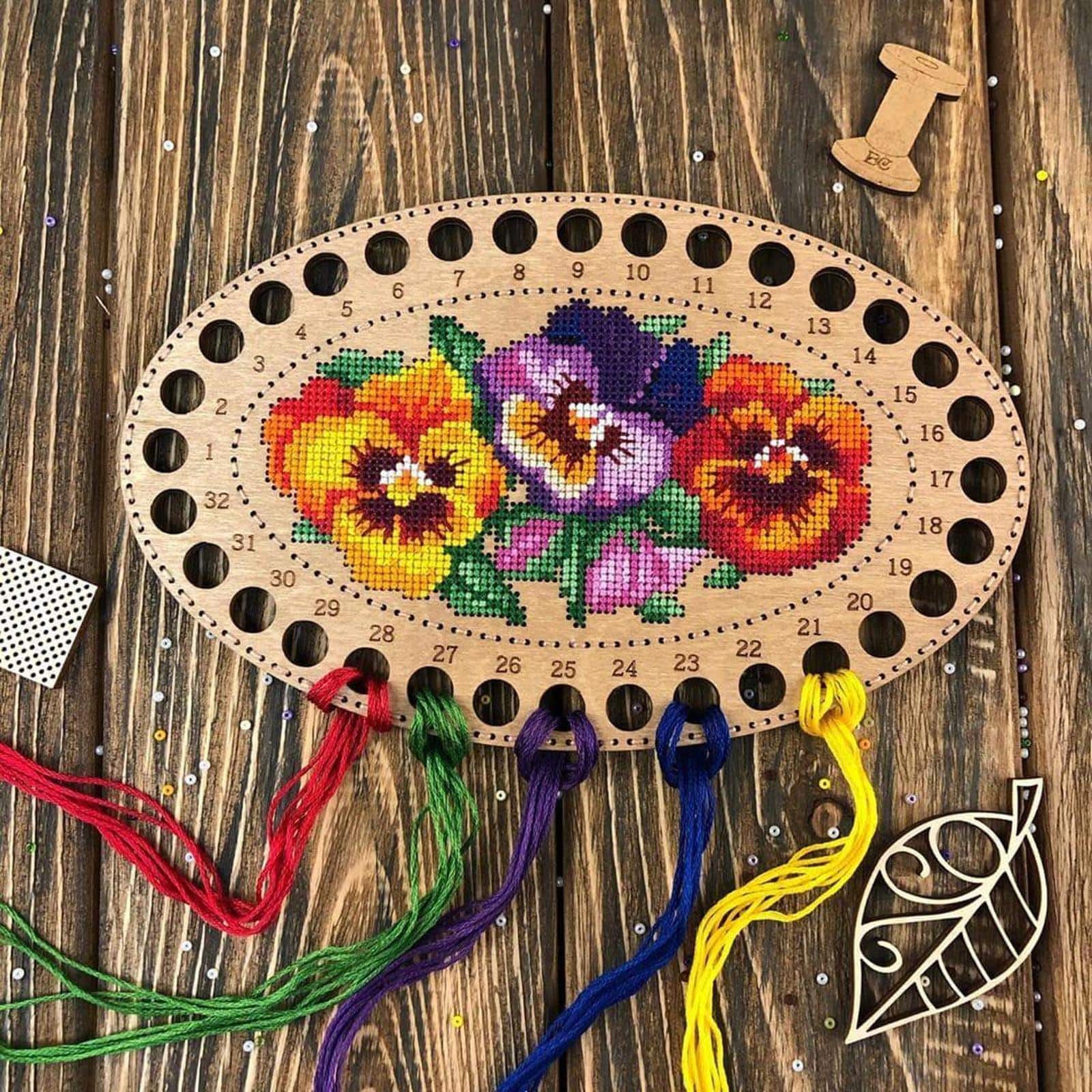 Wonderland Crafts Flowers Numbered Embroidery Thread Organizer