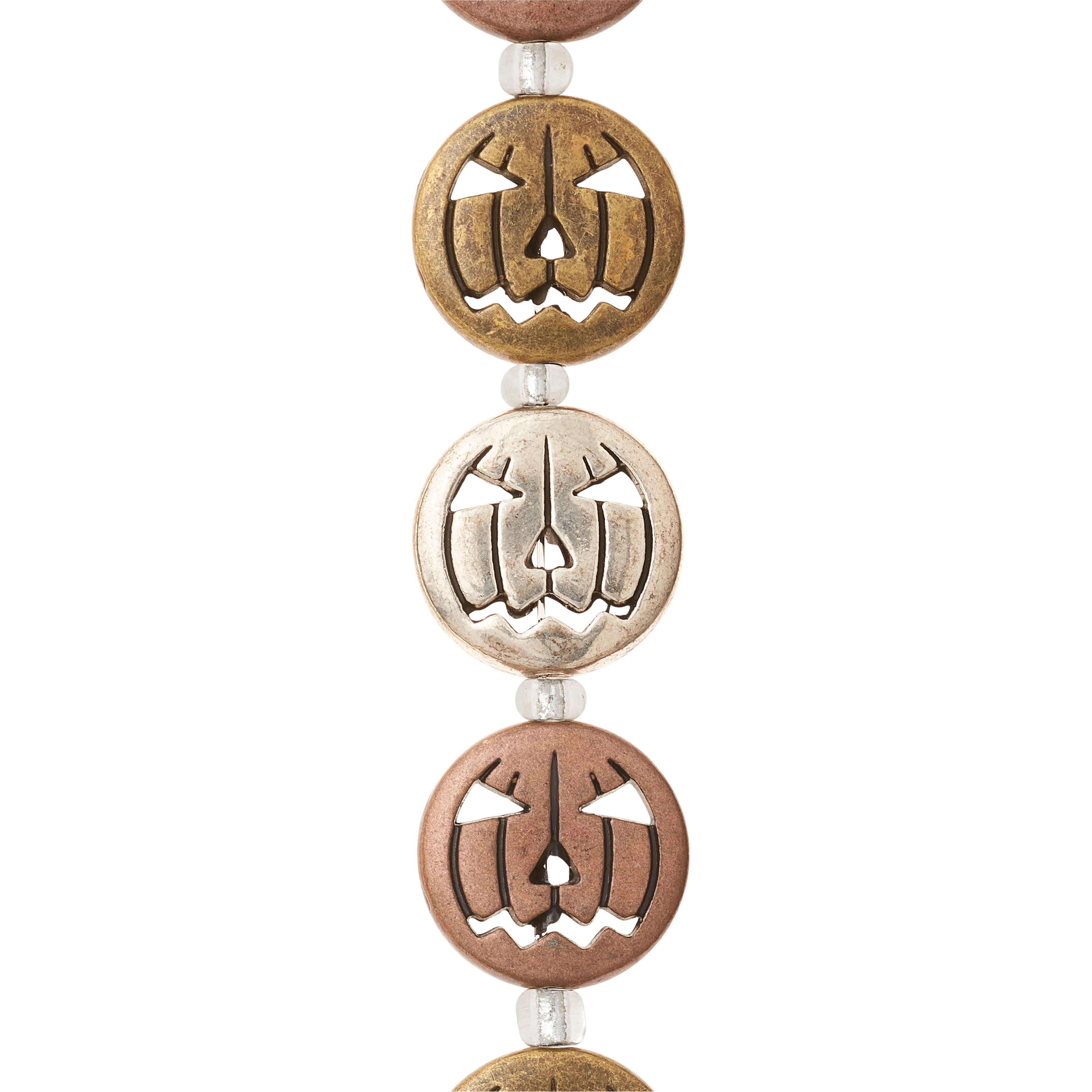 12 Pack: Multicolor Metal Pumpkin Beads, 16mm by Bead Landing™