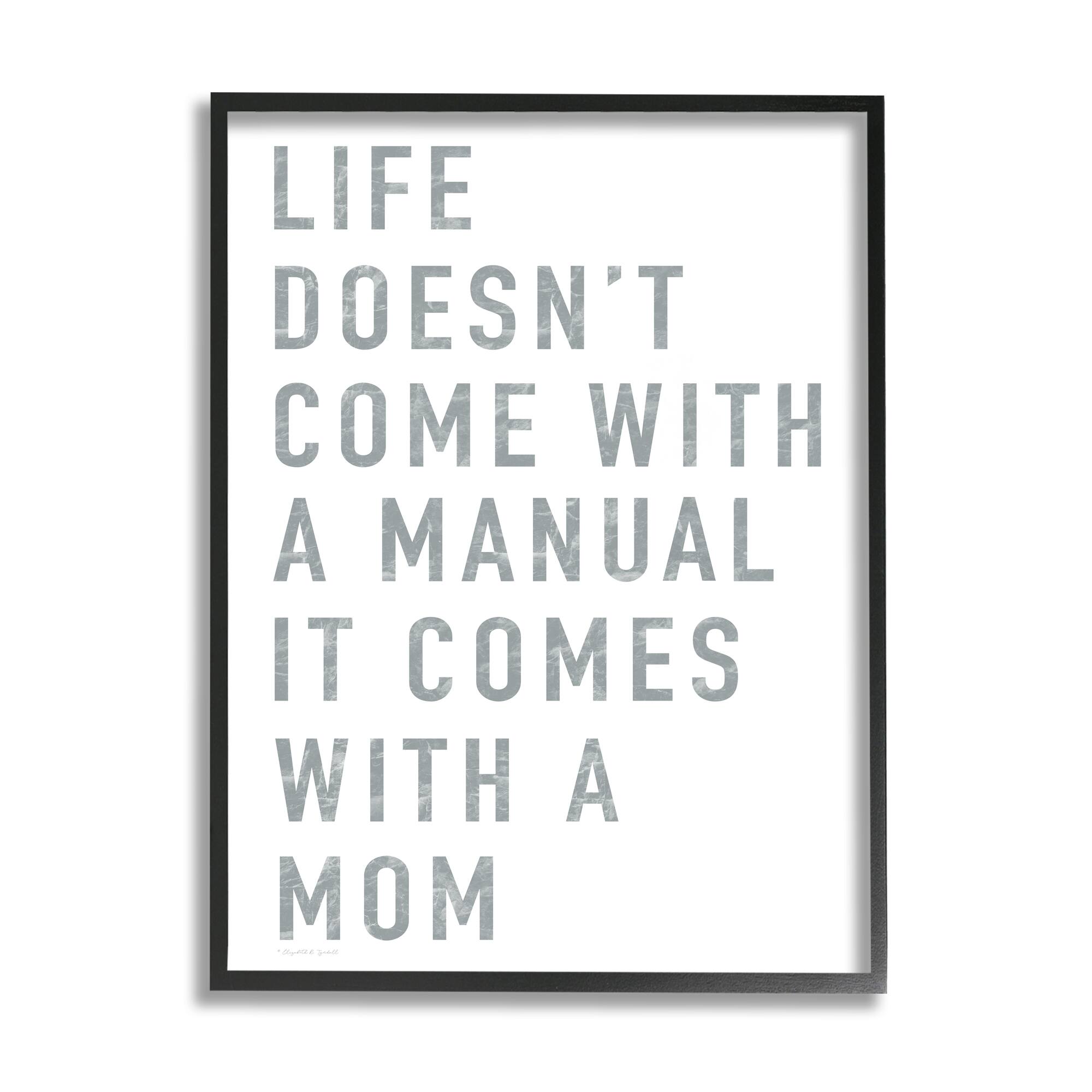 Stupell Industries Doesn't Come With Manual Mom Appreciation Phrase Grey Text in Frame Wall Art