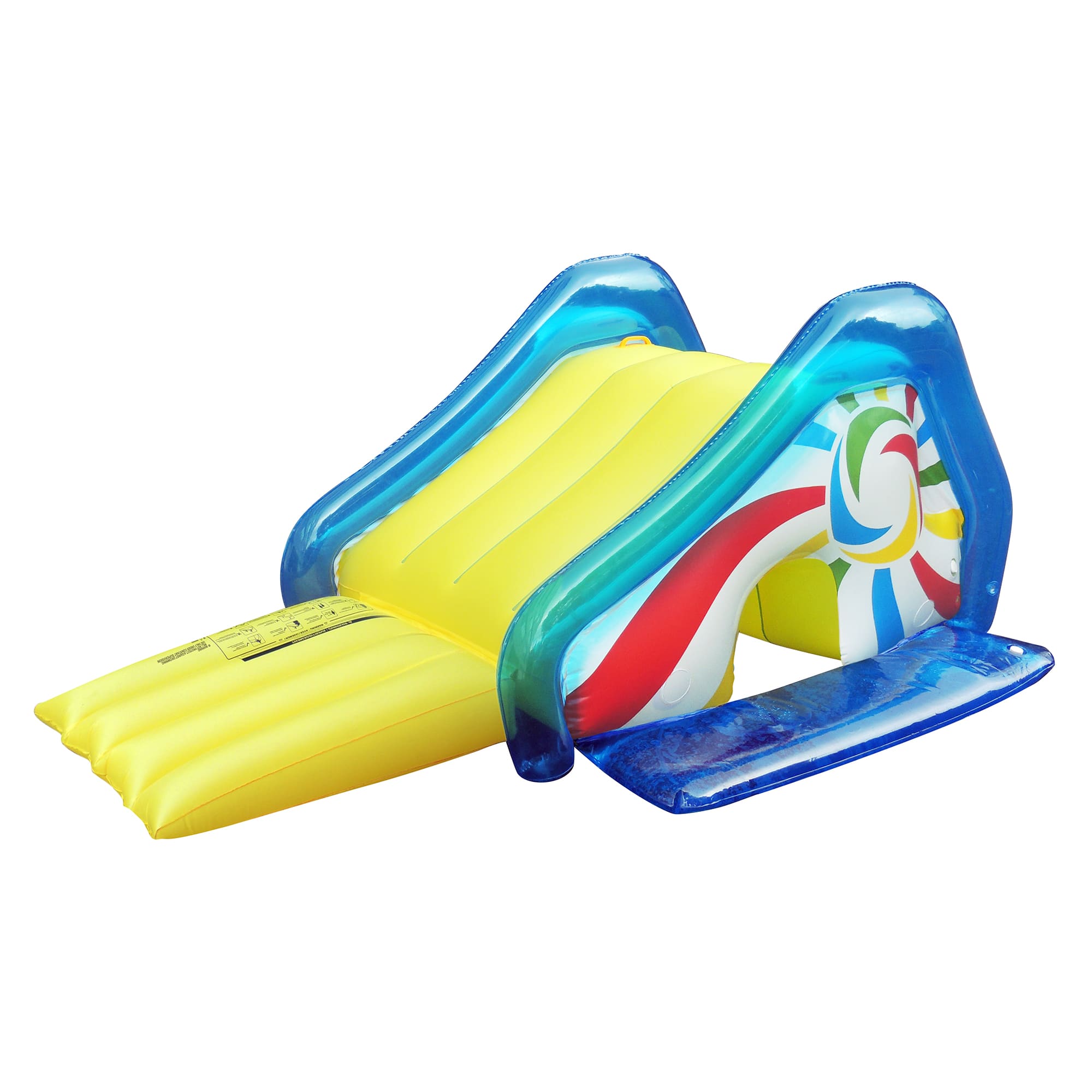8ft. Yellow &#x26; Blue Pool Side Slide with an Attached Sprayer