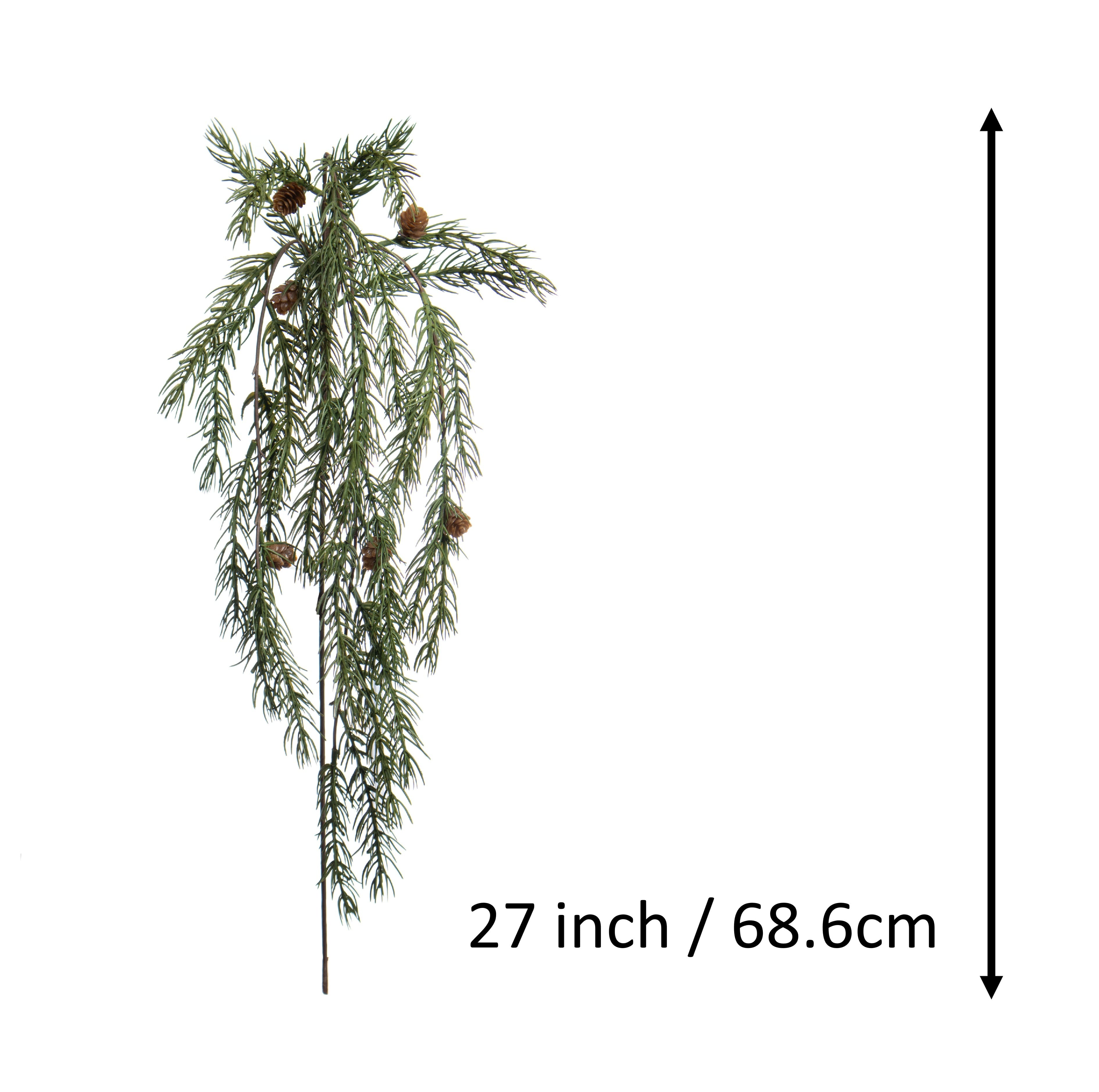27" Green Hanging Pine with Pinecone Stem by Ashland®