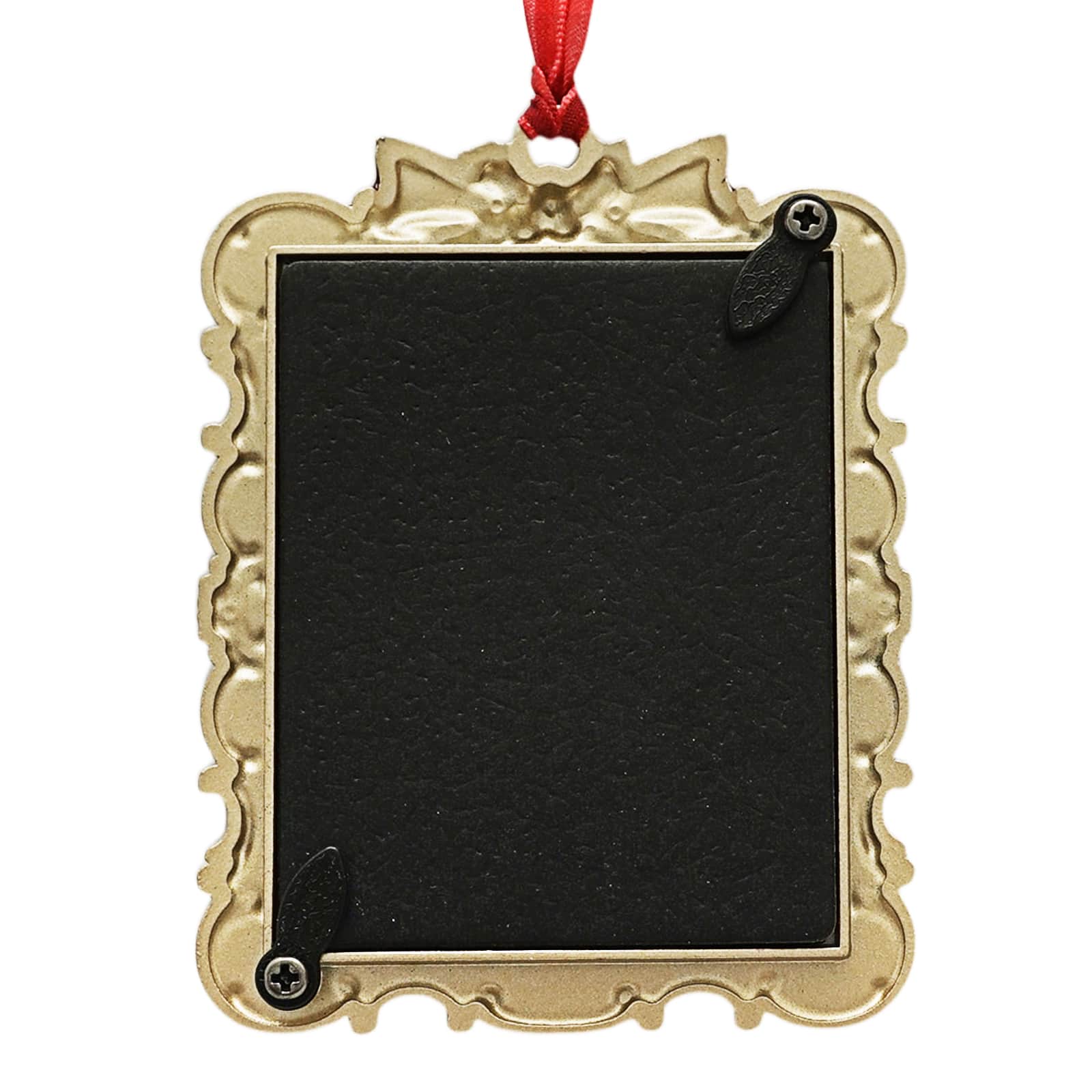 2&#x22; x 2.5&#x22; Gold with Holly &#x26; Bow Ornate Metal Ornament Frame by Studio D&#xE9;cor&#xAE;