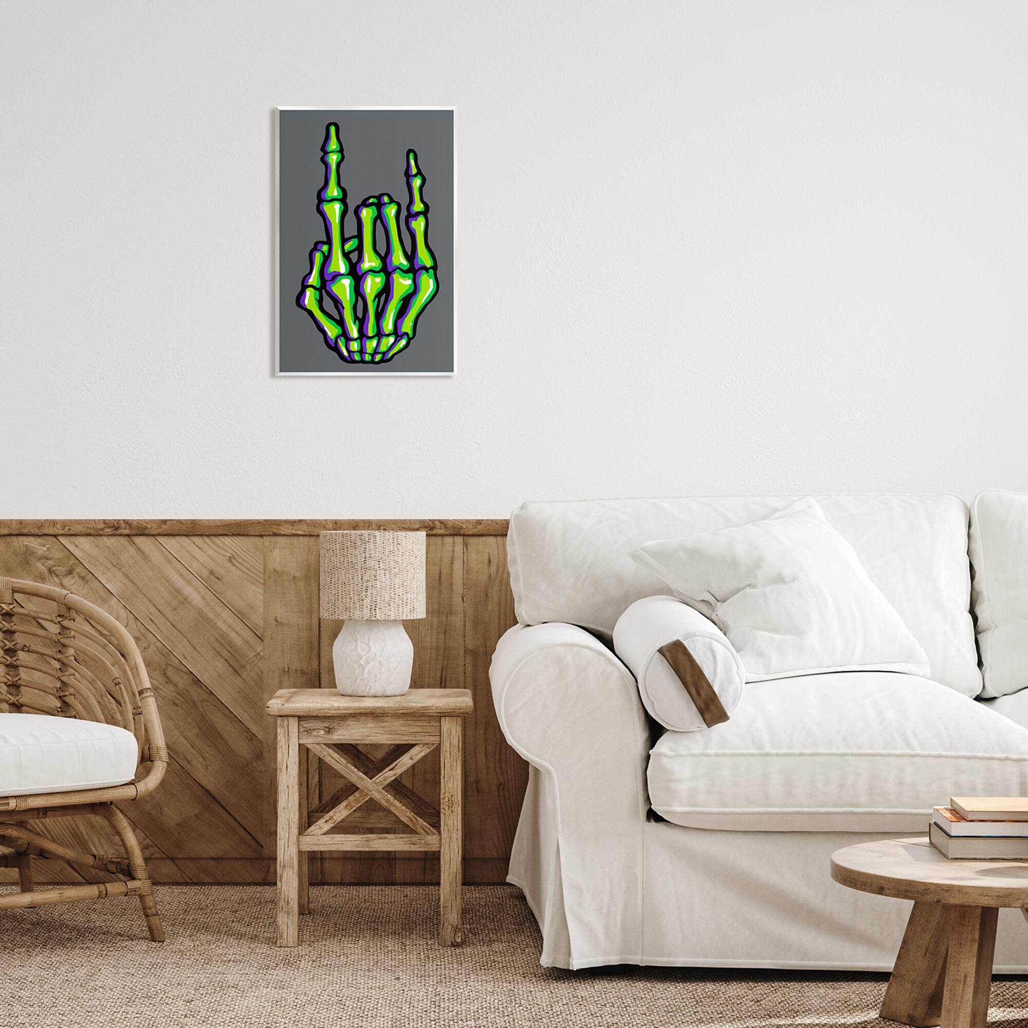 Stupell Industries Rock On Skeleton Hand Wall Plaque