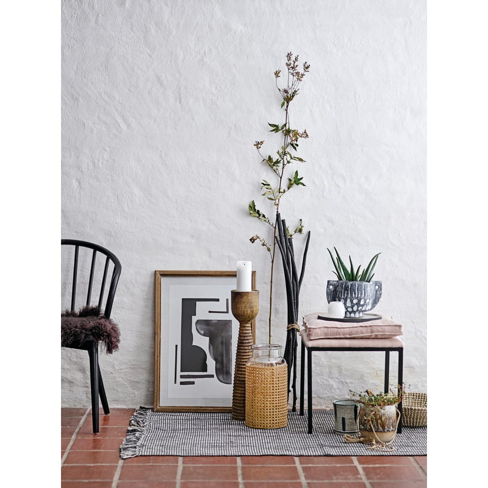 Hello Honey&#xAE; Bloomingville Clear Glass Vase with Woven Natural Cane Sleeve