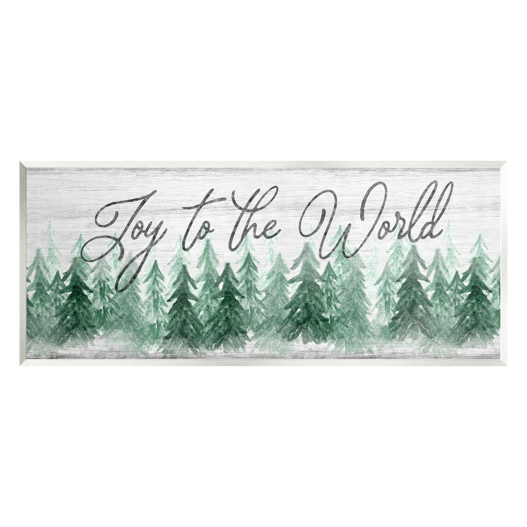 Stupell Industries Joy to the World Pine Trees Wall Plaque Art