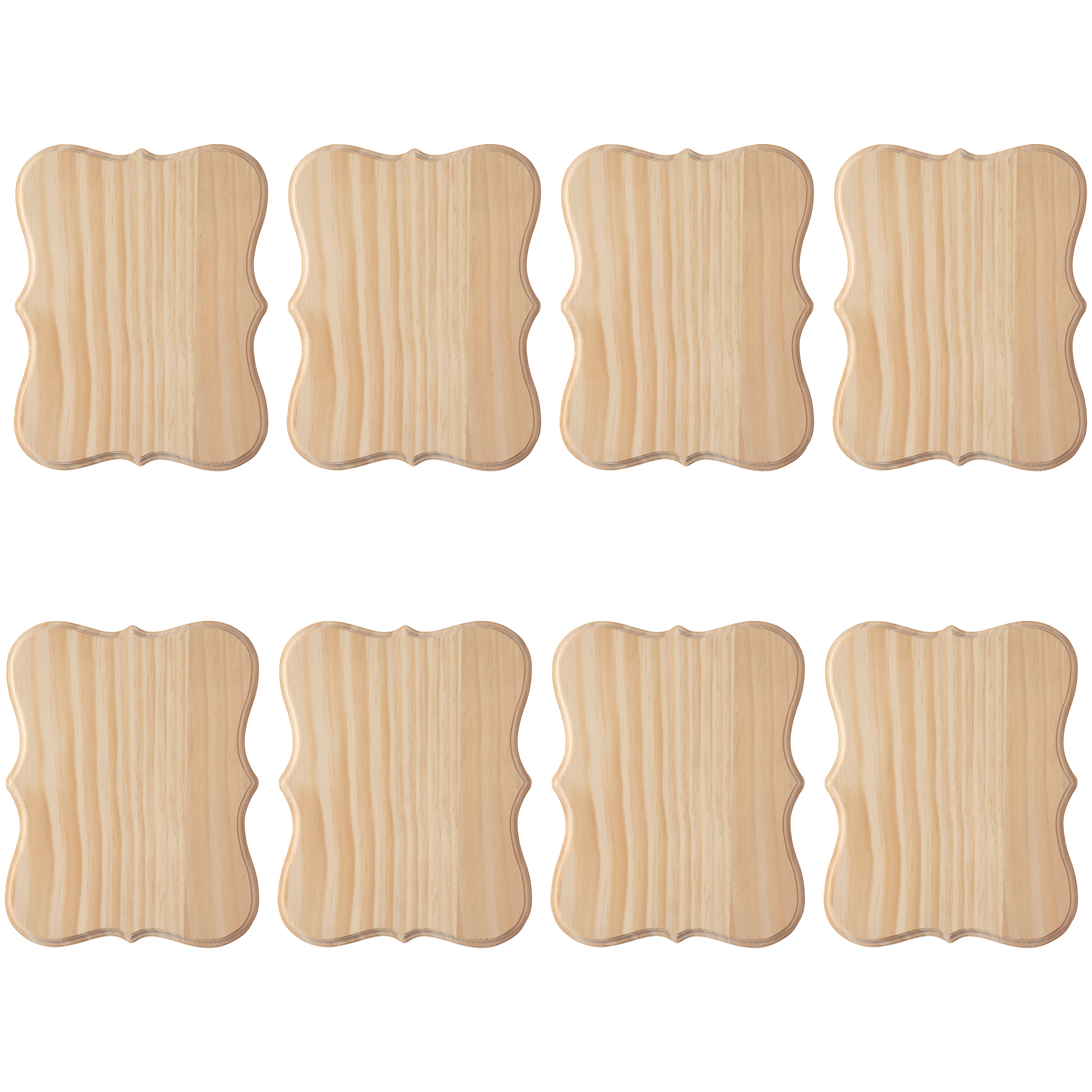 8 Pack: 12&#x22; x 9&#x22; Beveled Wood Parenthesis Plaque by Make Market&#xAE;