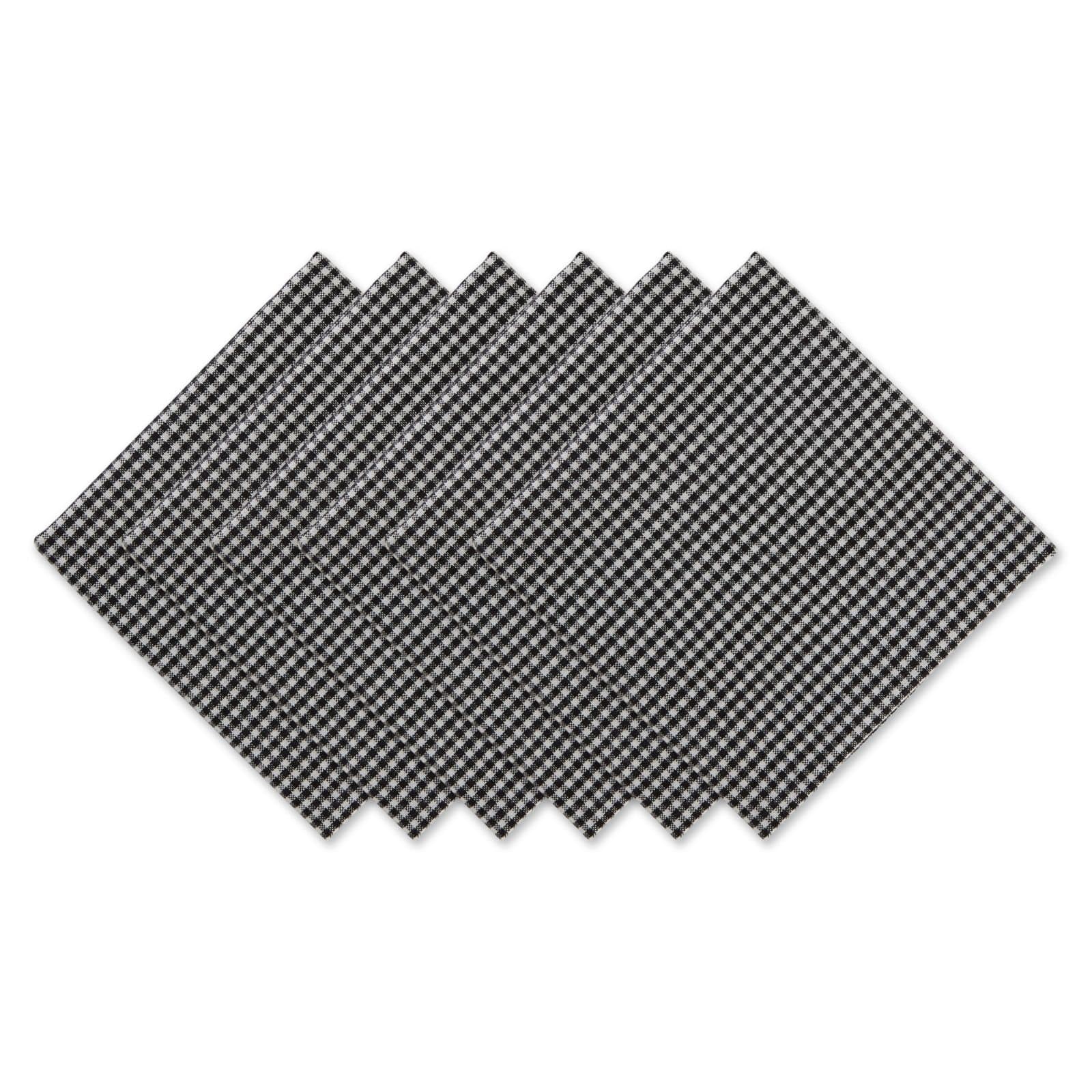 DII&#xAE; Black &#x26; Semi Bleached Gingham Cloth Dinner Napkins, 6ct.