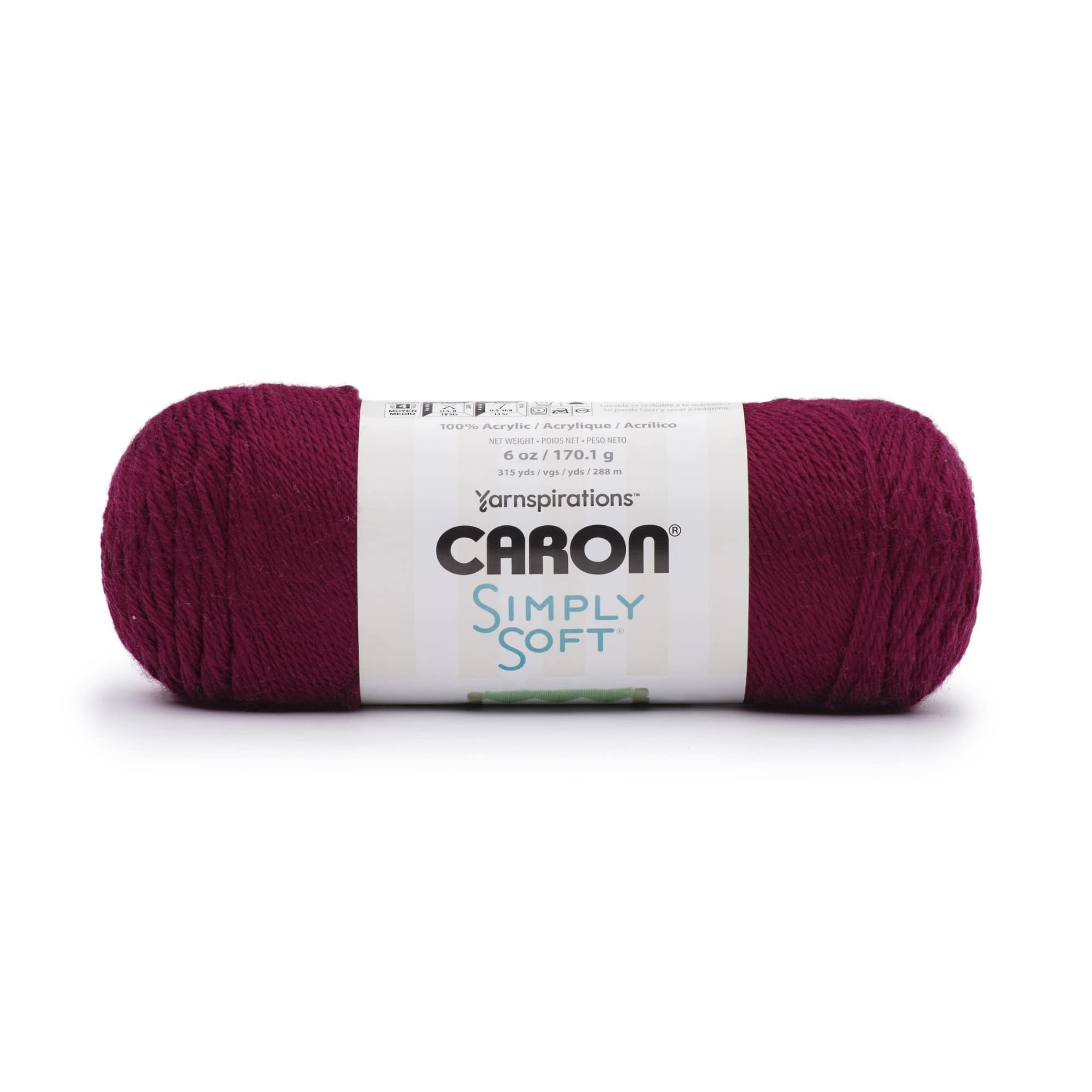 Caron Simply Soft 4 Medium Acrylic Yarn, Cool Green 6oz/170g, 315 Yards 