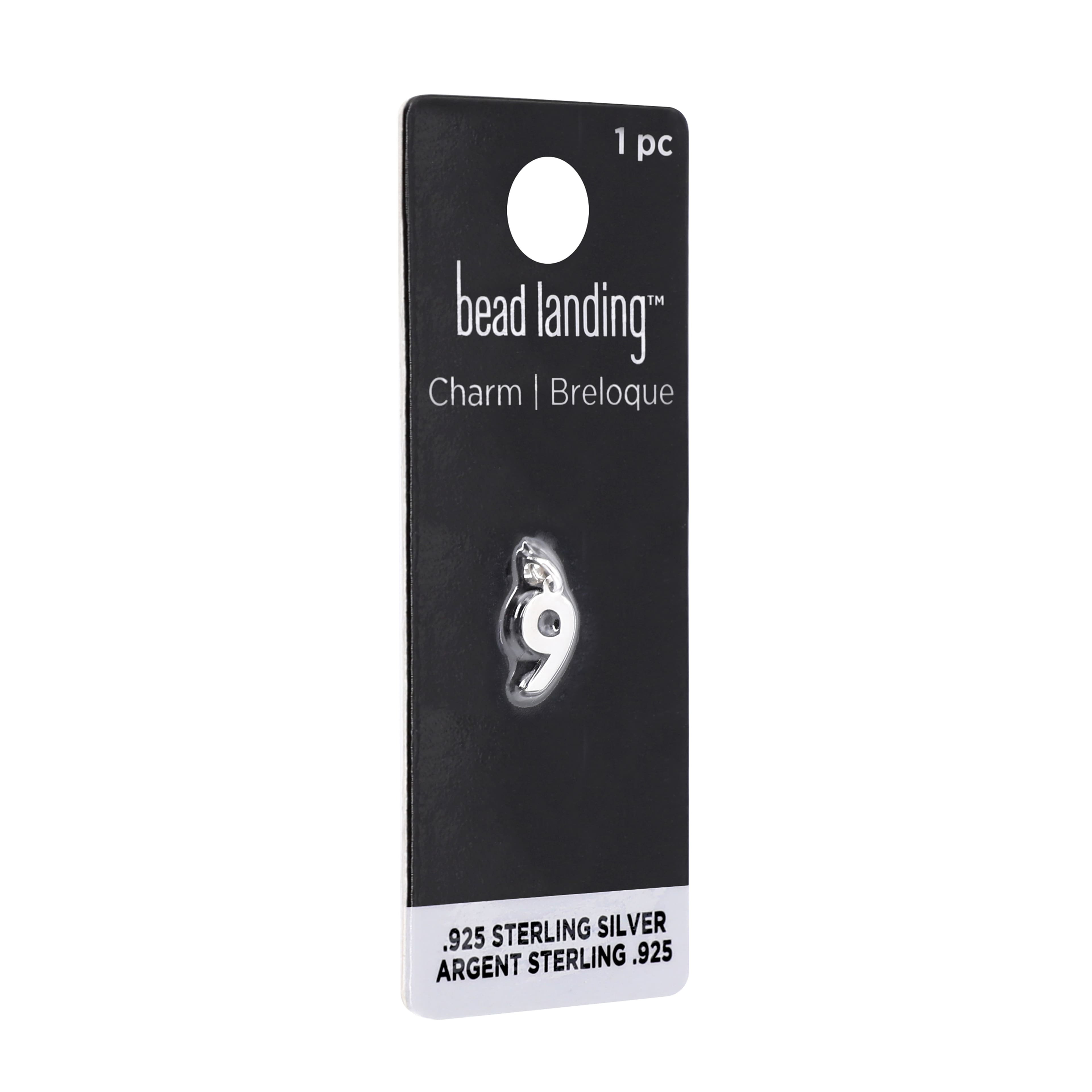 12 Pack: Sterling Silver Number Charm by Bead Landing™