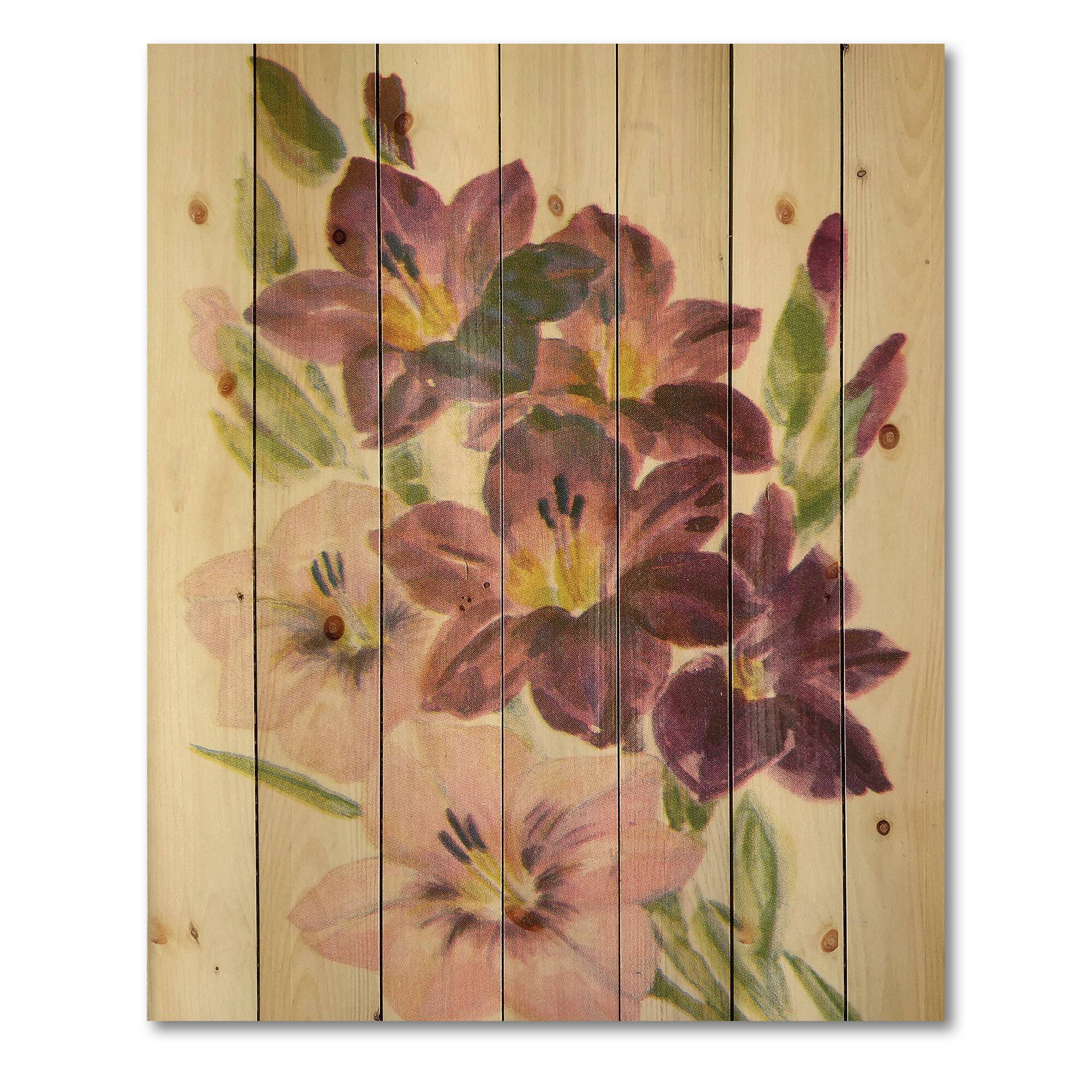 Designart - Retro Light and Dark Pink Gladiolus