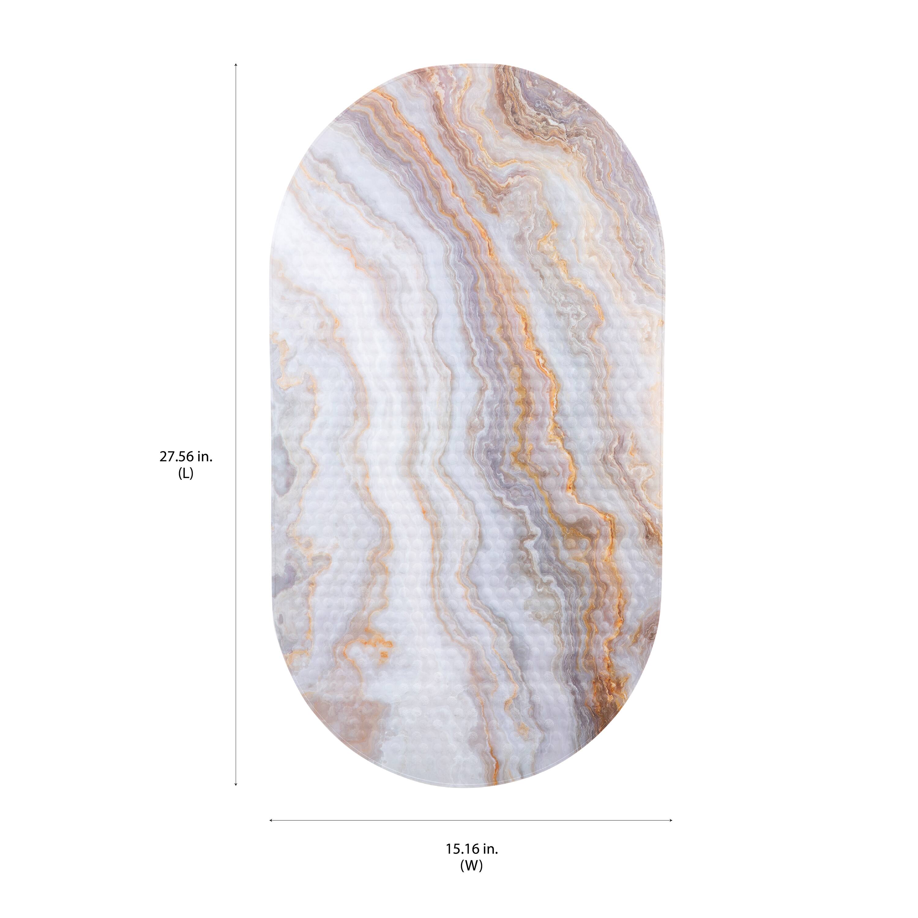 Elle D&#xE9;cor Agate Print Oval Bubble Bath Mat